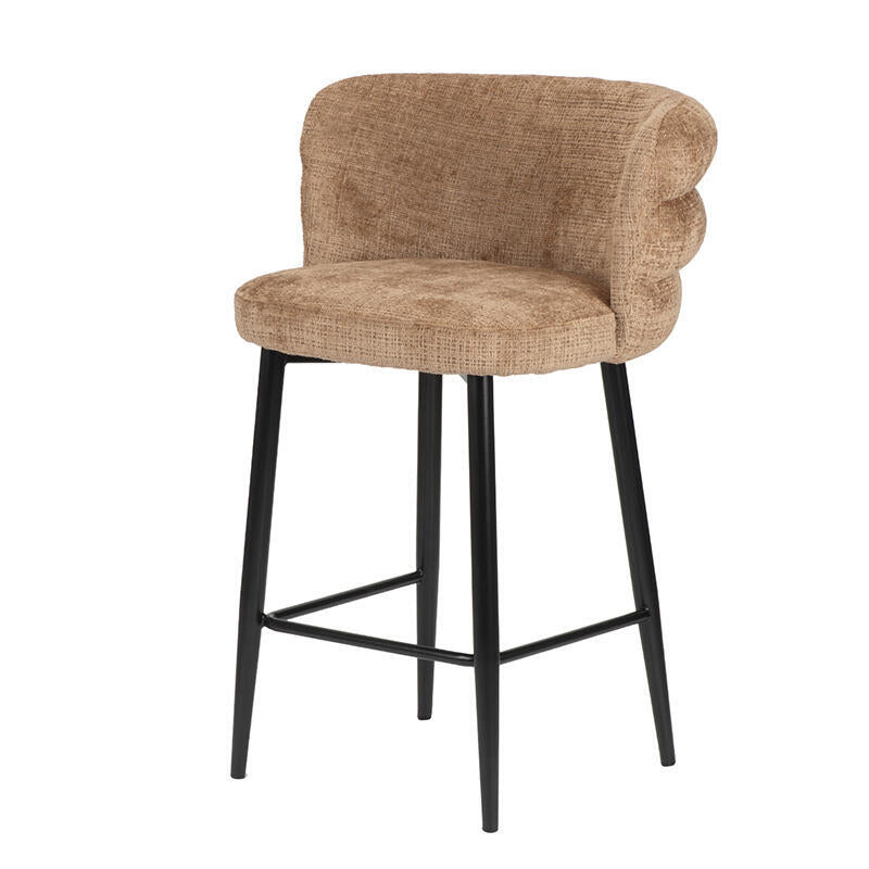 Hocker CLOUD karamellfarben mit schwarzem Gestell