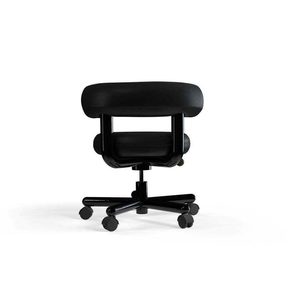 Fat office chair black leather