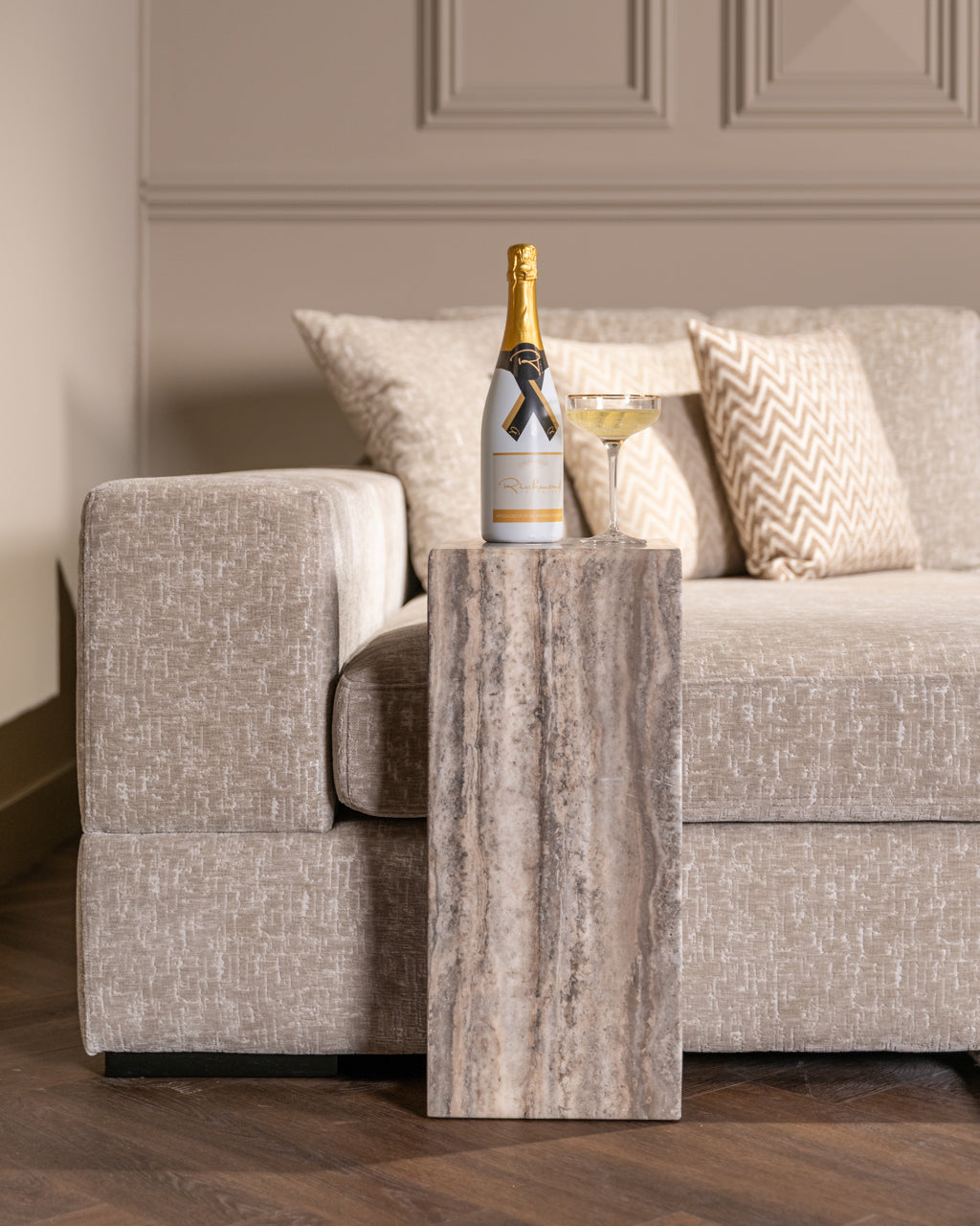 Beistelltisch DULCE grau-beige Marmor