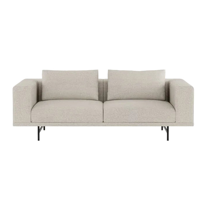 Sofa 2-sitzig LOFT hellgrauer Wavy-Stoff mit schwarzem Gestell