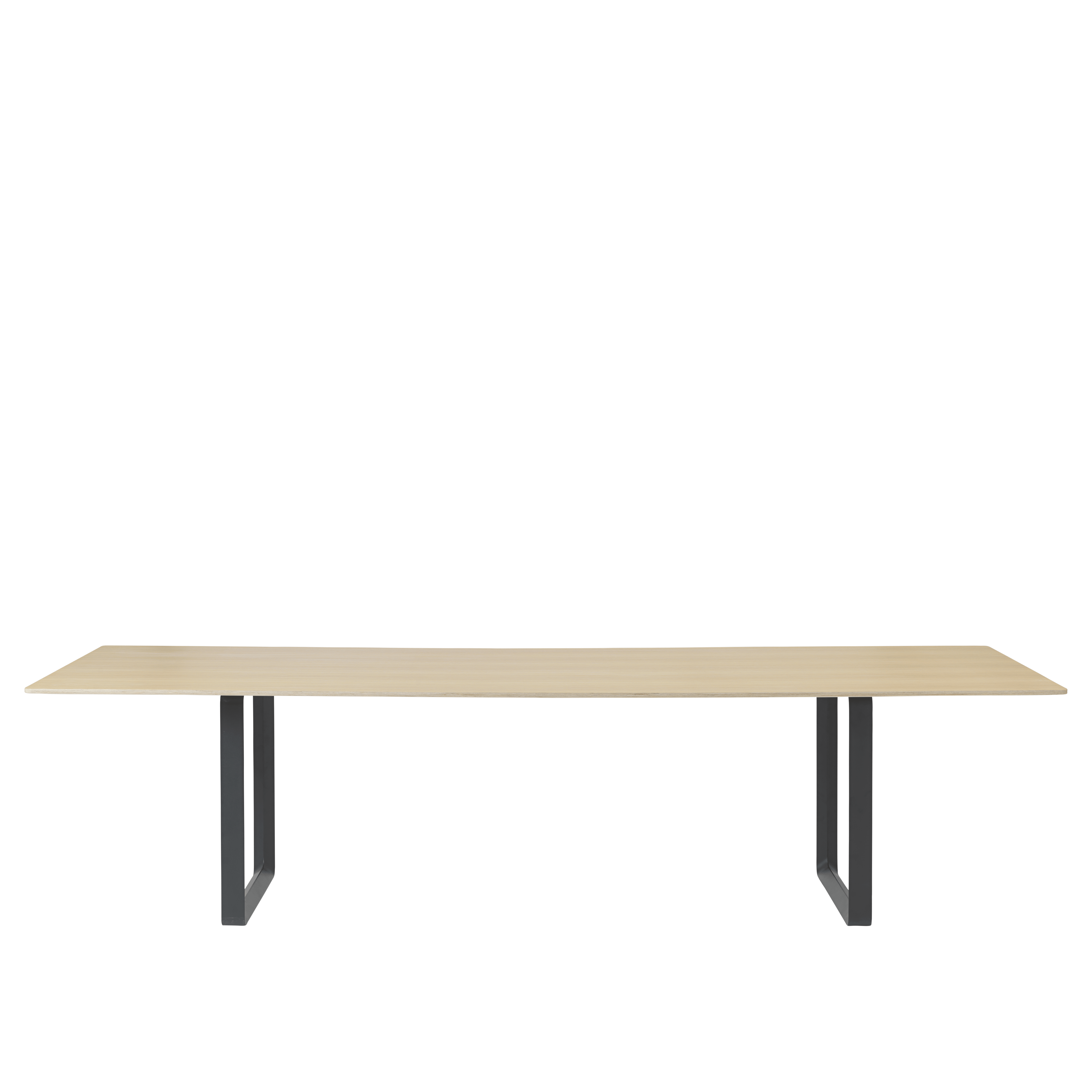 70/70 Oak Veneer Table with Black Base