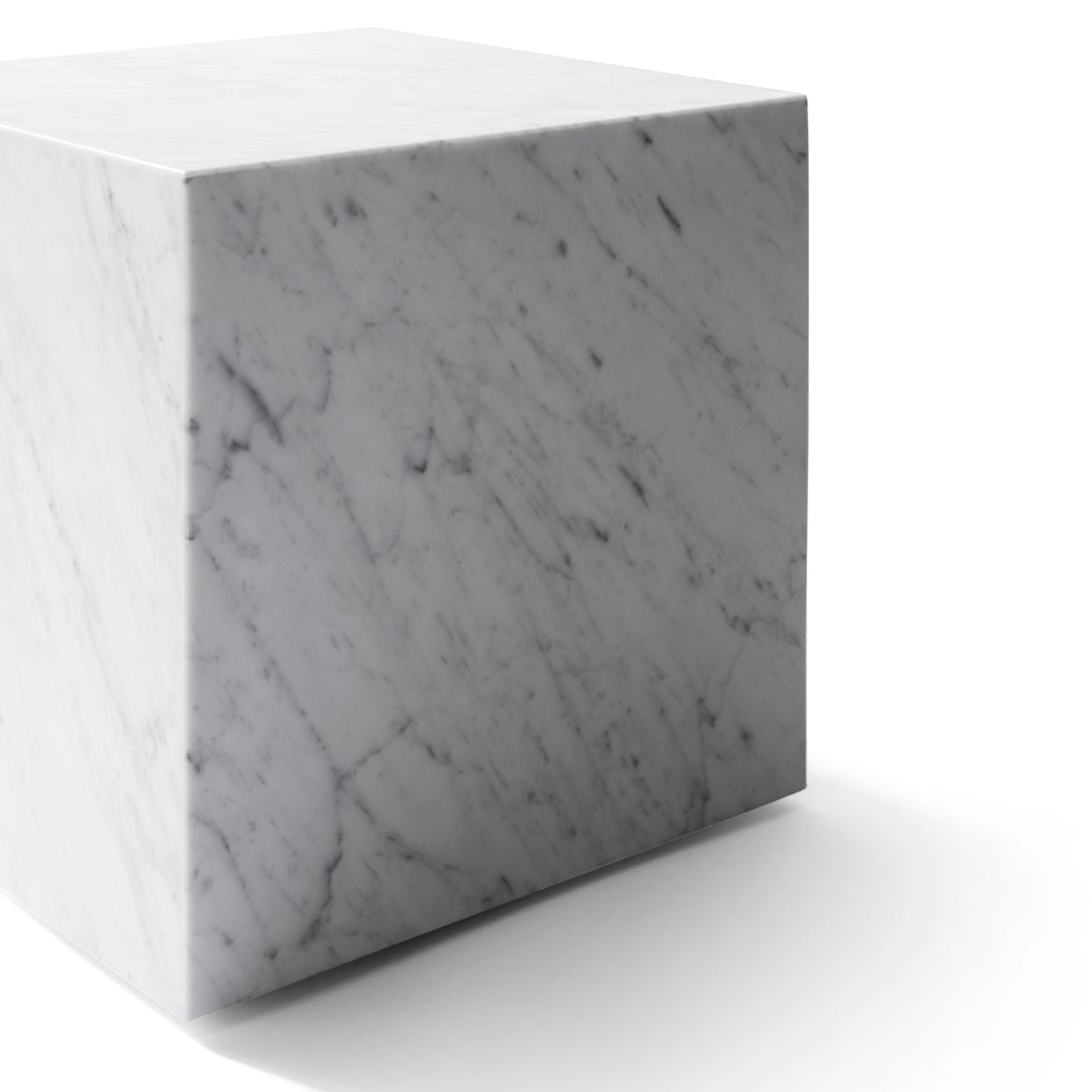 Beistelltisch PLINTH CUBIC weißer Marmor