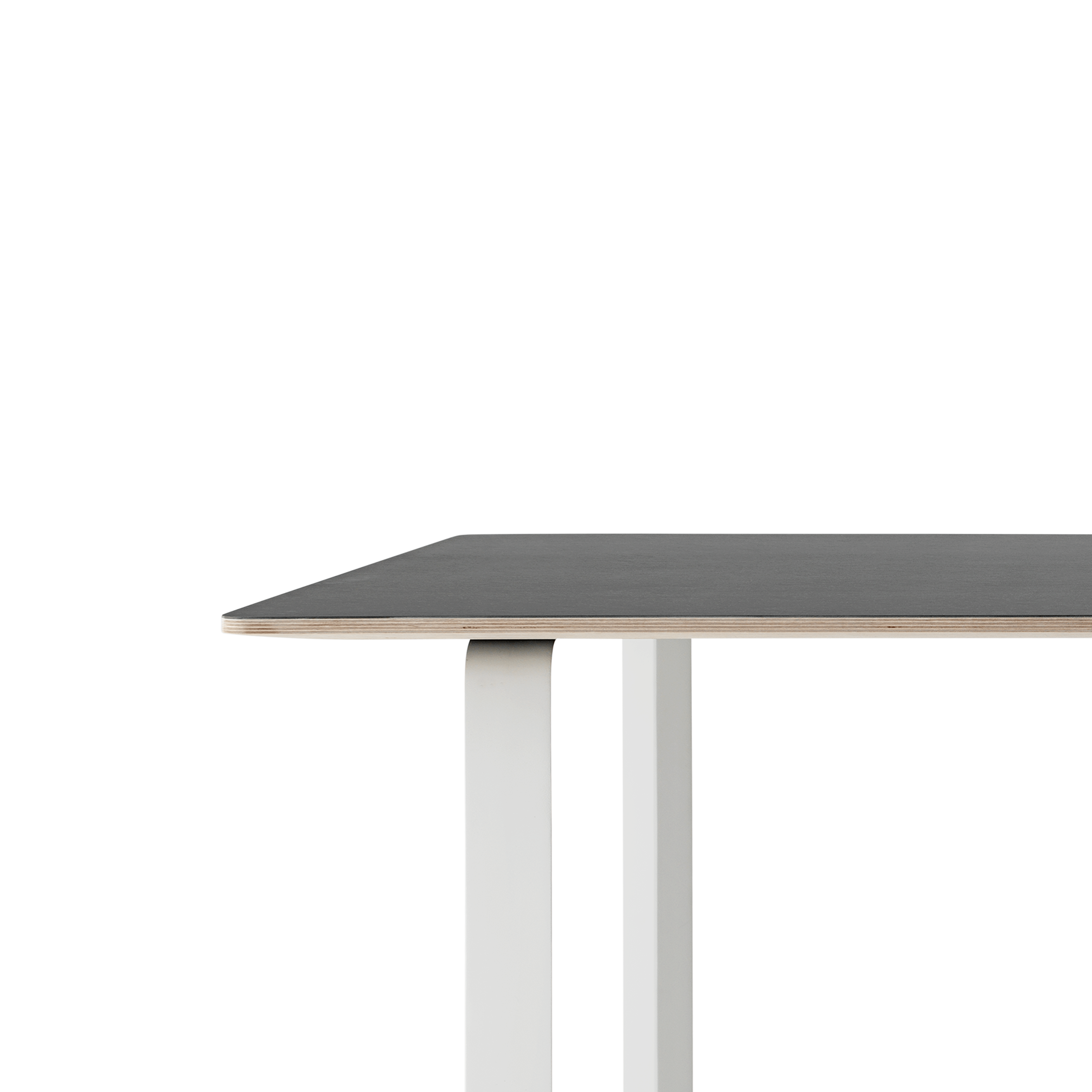 Tisch 70/70 schwarz mit weißem Fuß