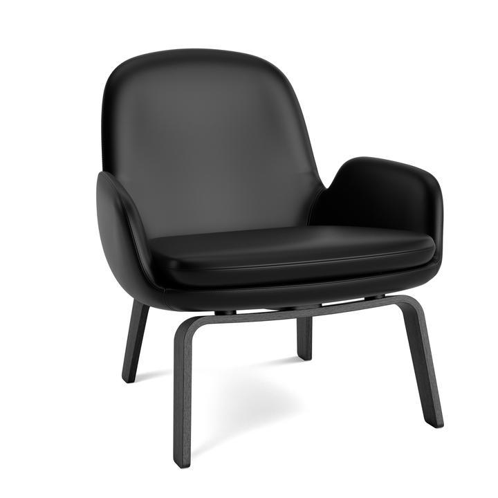 Gepolsterte Sessel -Ära Low Black Eiche Basis
