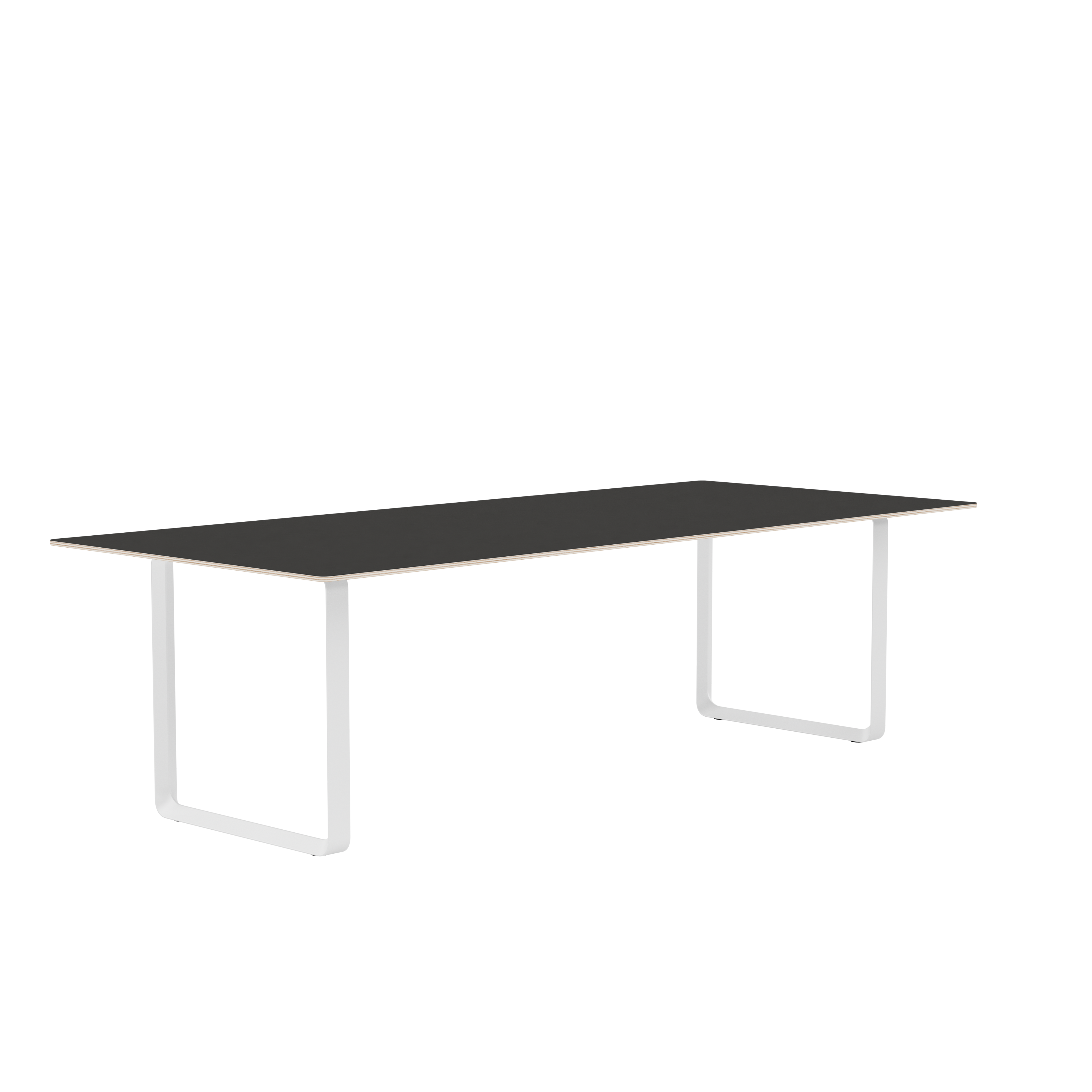 Tisch 70/70 schwarz mit weißem Fuß