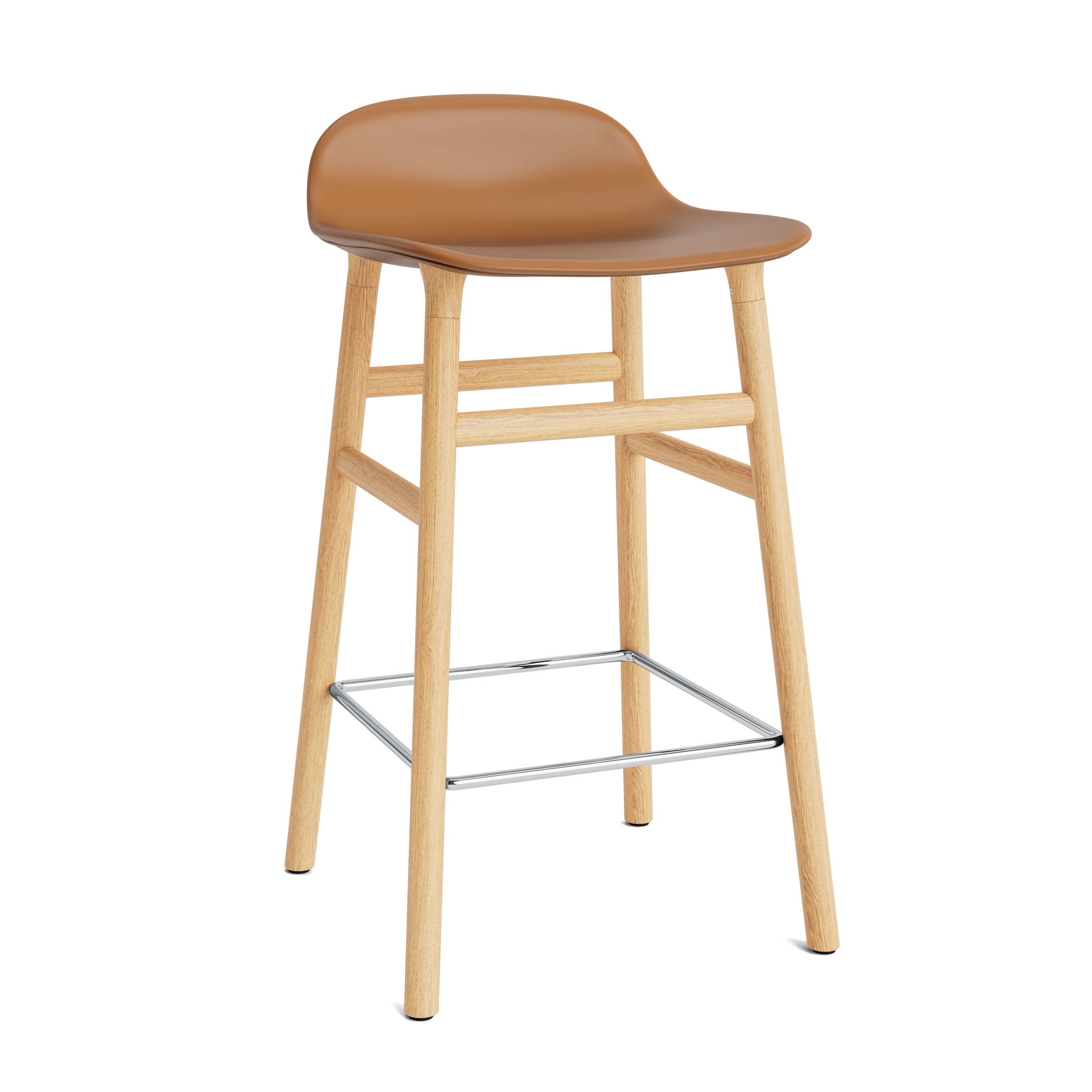 Hocker forms upholstered with an oak base