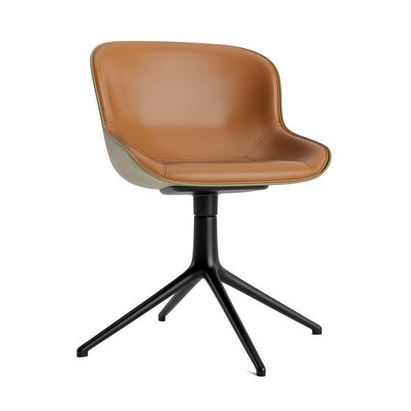 Hyg 4L olive upholstered office chair with a black base