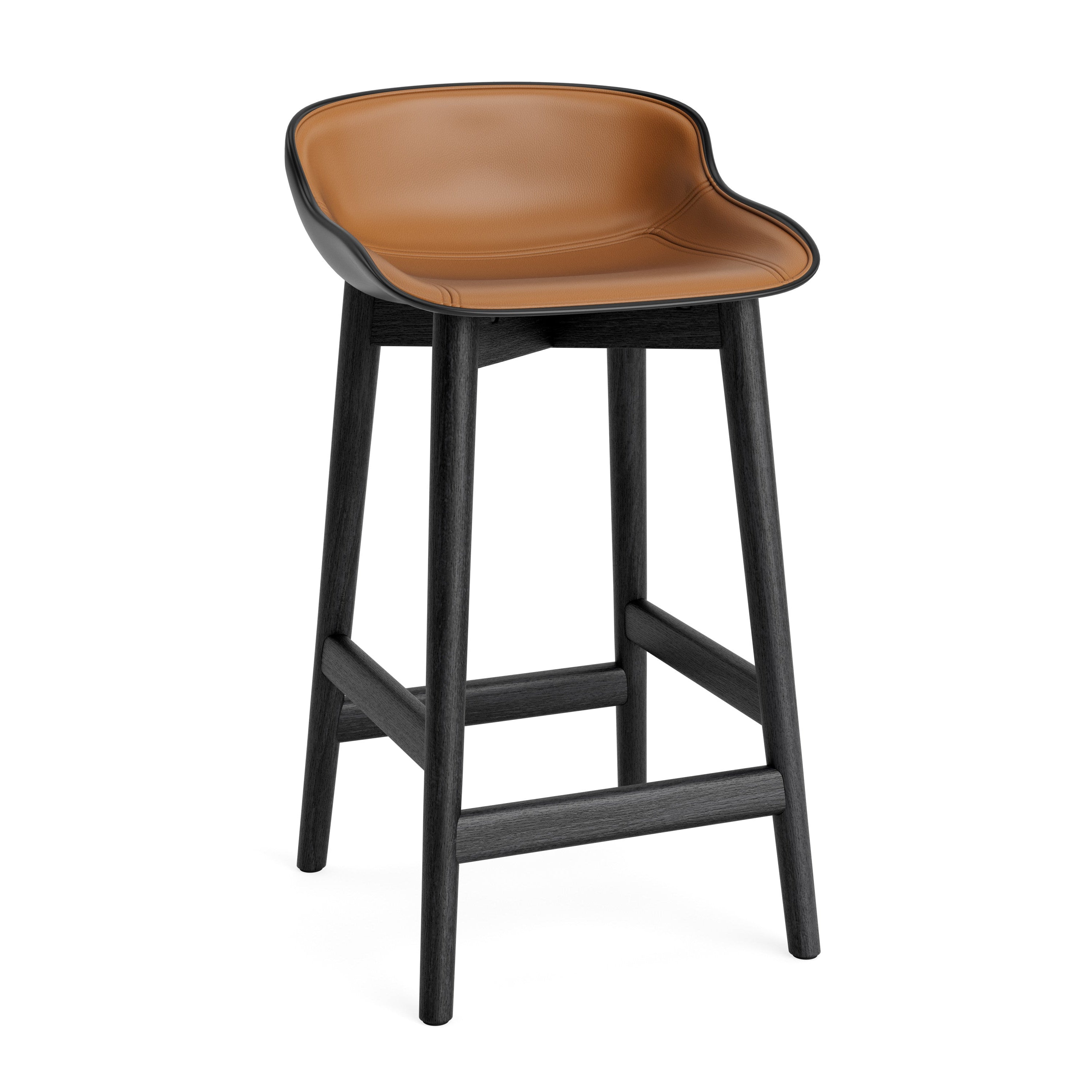 Black upholstered bar chair black with black oak base