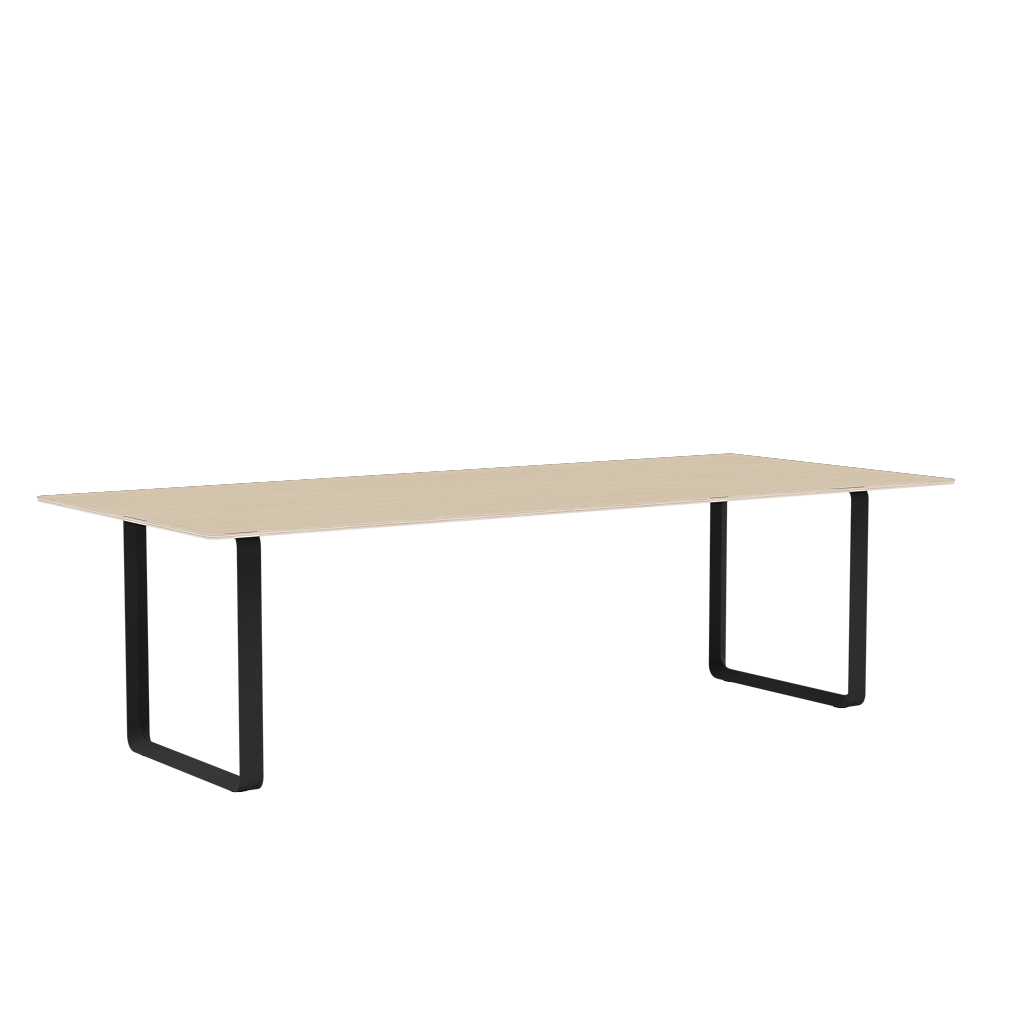 70/70 Oak Veneer Table with Black Base