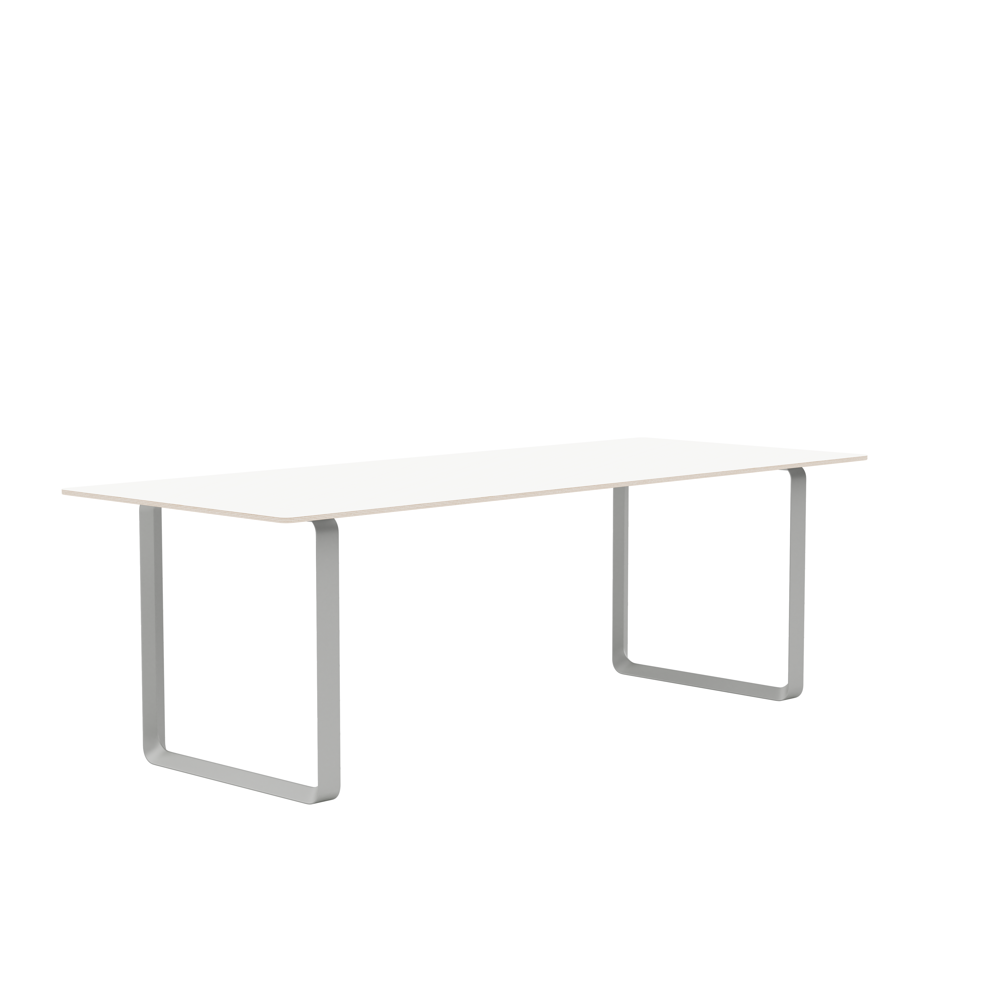Tisch 70/70 weiß mit grauem Fuß