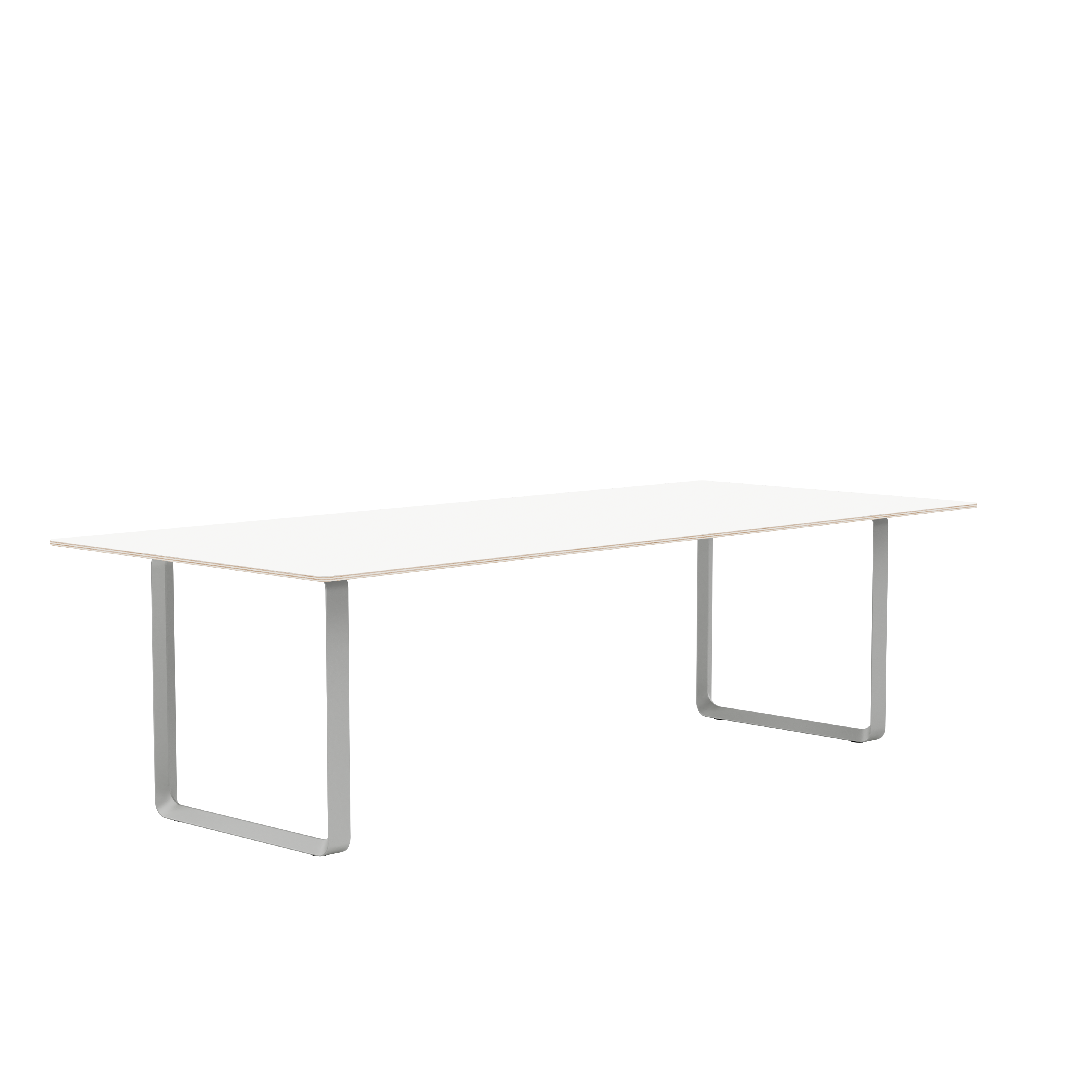 Tisch 70/70 weiß mit grauem Fuß