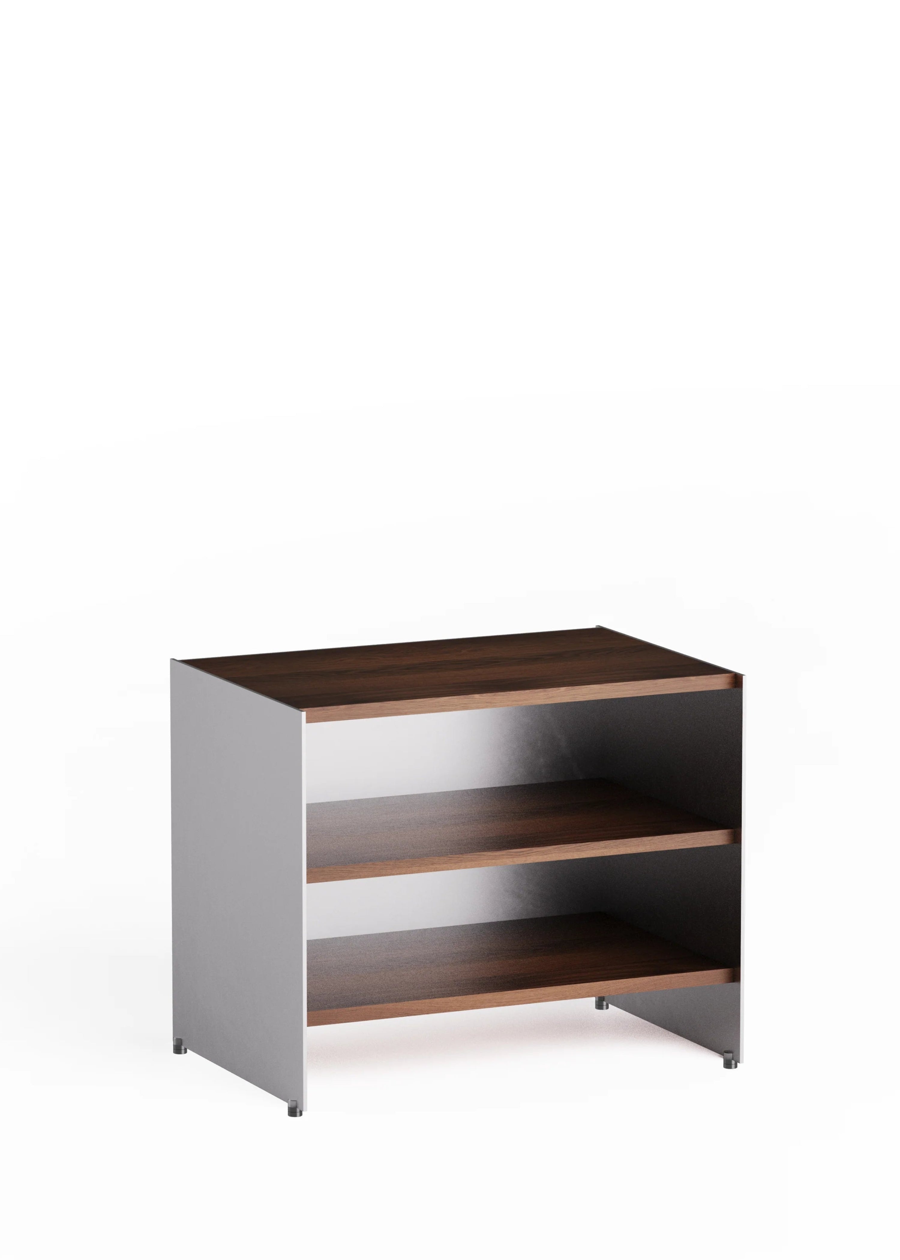 ALOOX 60 Cabinet in Dark Oak Wood with Aluminum Finish