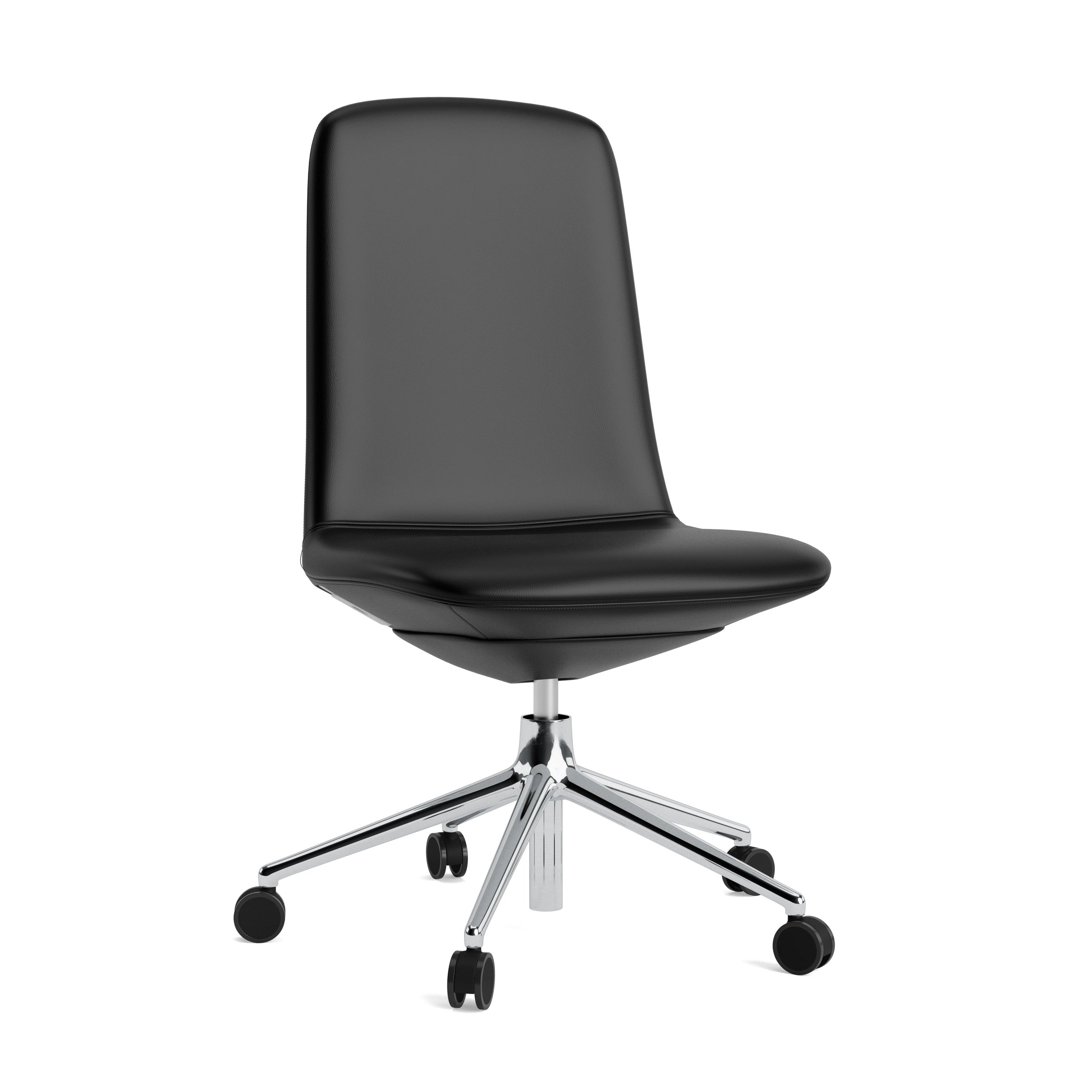 Off LOW 5W Upholstered office chair with an aluminum base
