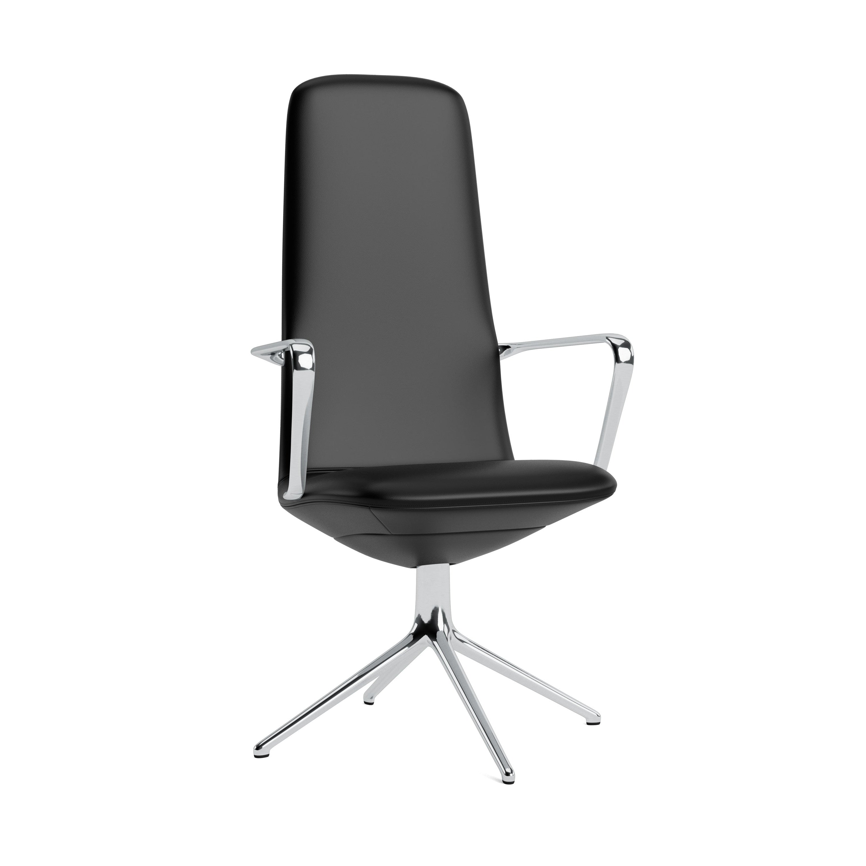 Upholstered office chair with off High 4L armrests with an aluminum base