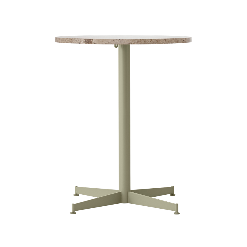 Round table NOOK beige stone with olive base [Julia]