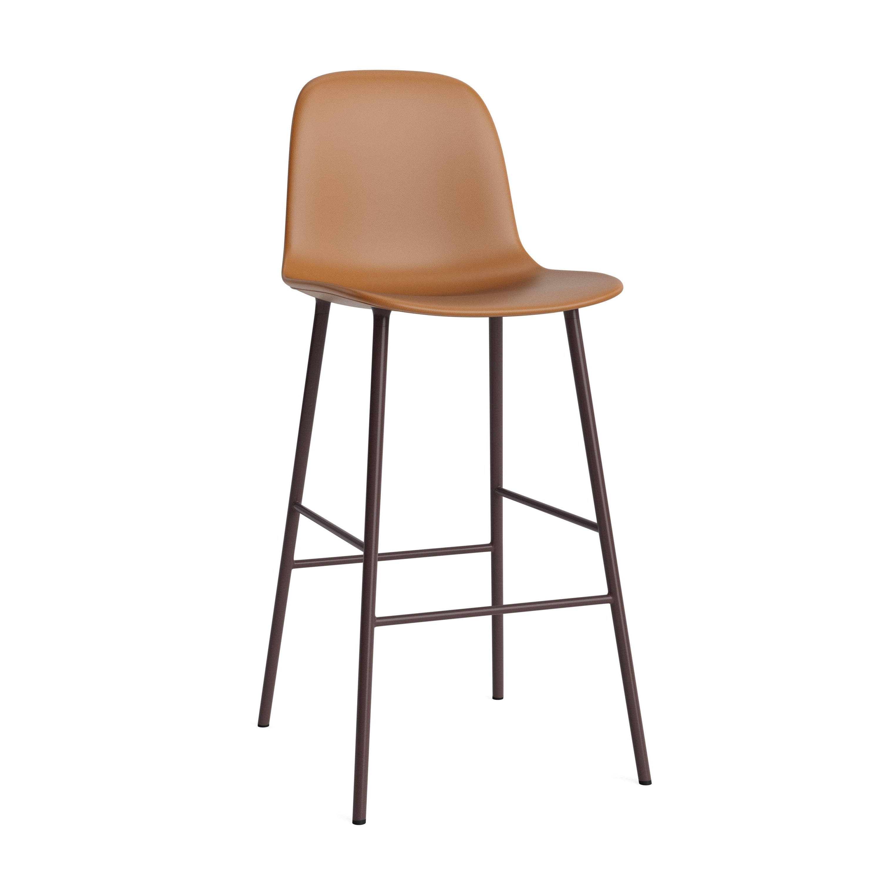Bar chair upholstered forms with a brown base