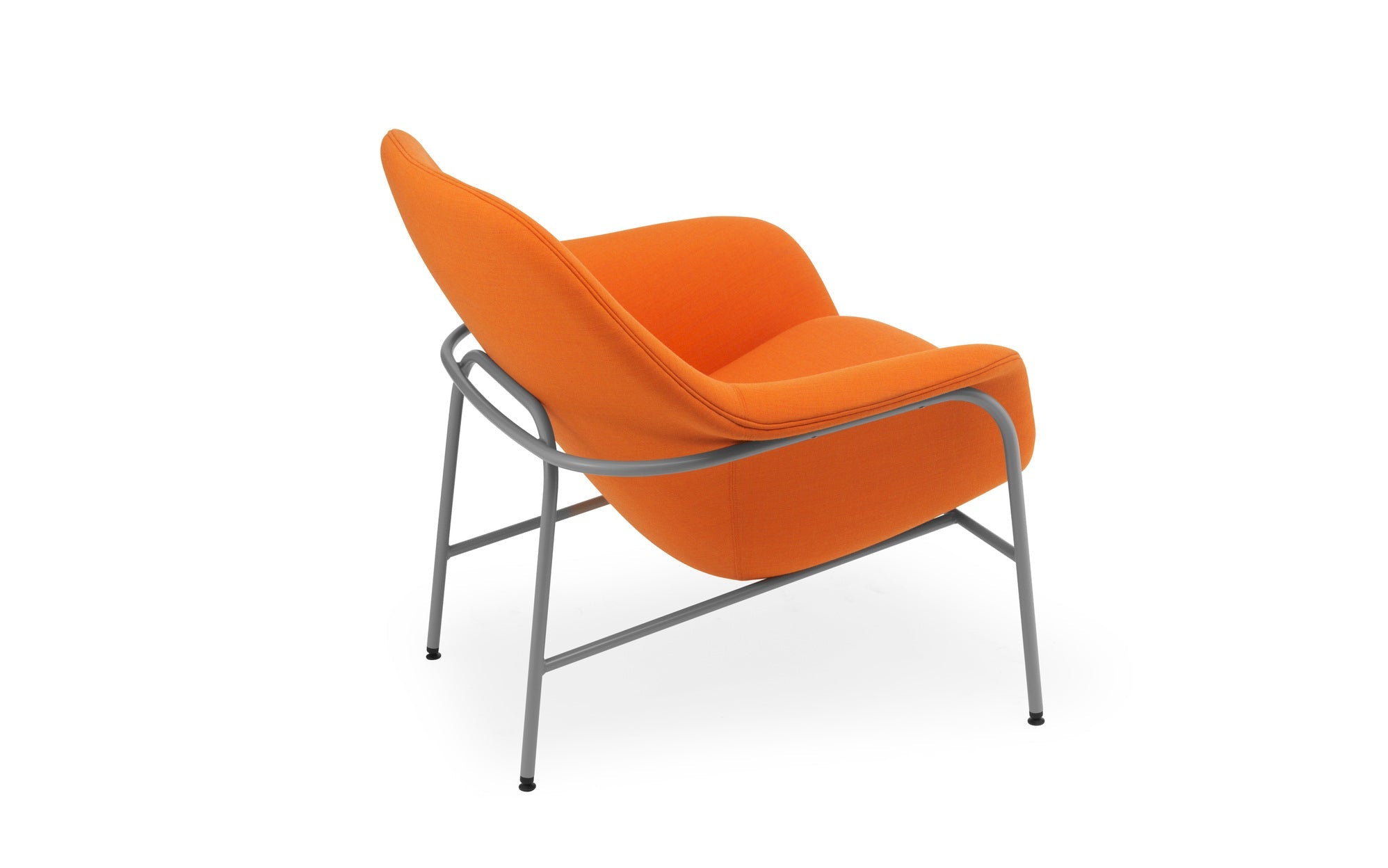Drape Low armchair with a gray metal base
