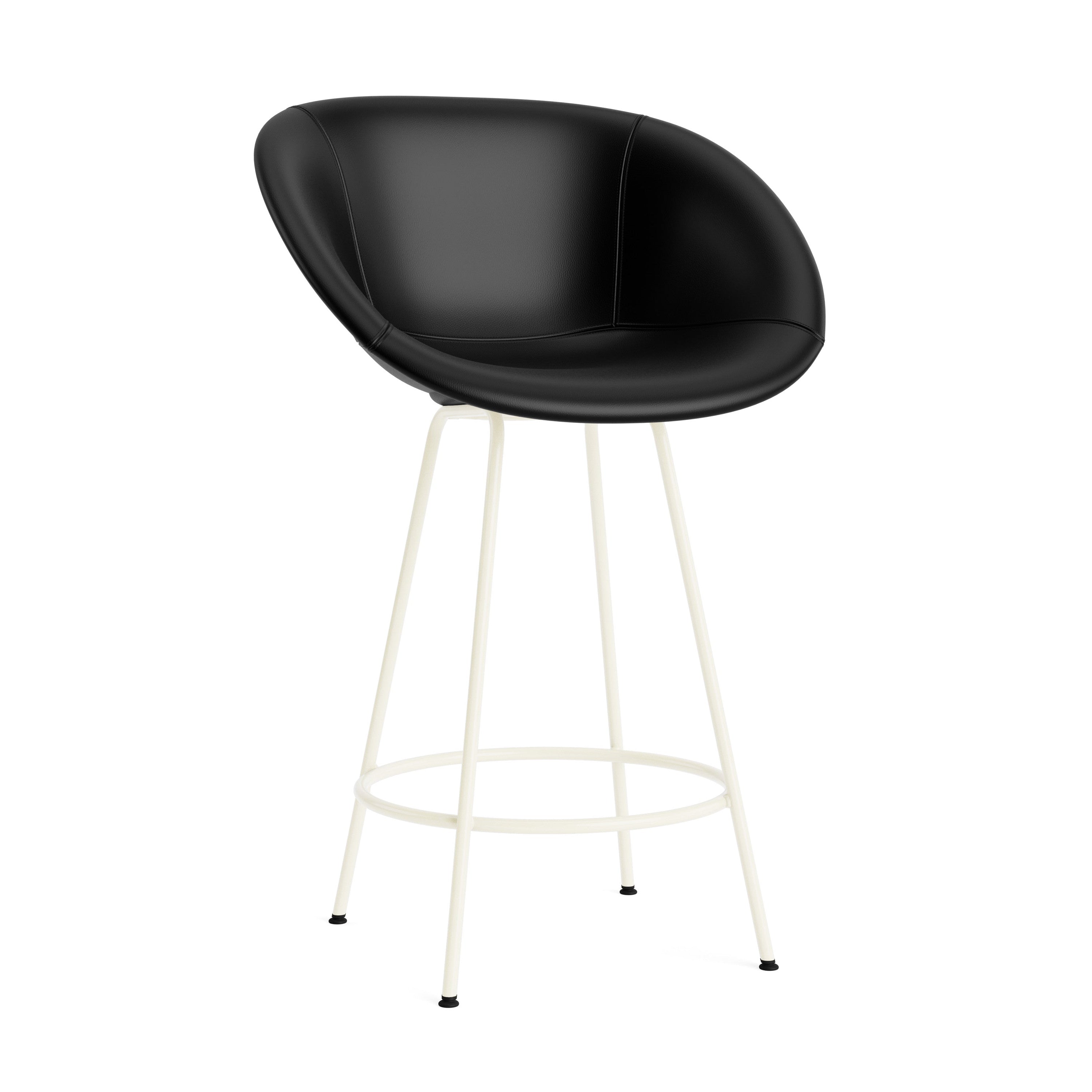 Armchair upholstered bar chair with a cream base
