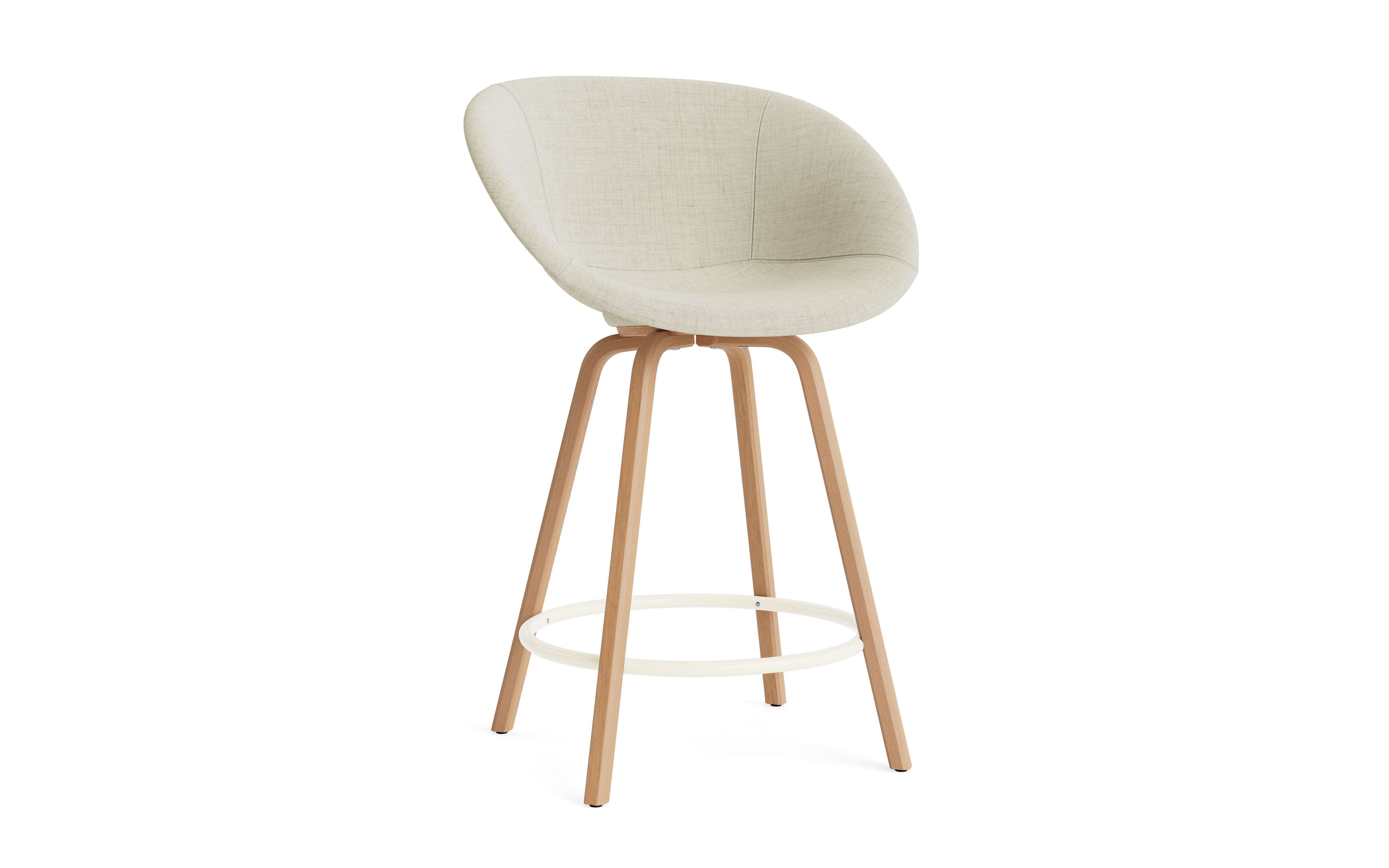 Armchair upholstered bar chair with a beech base