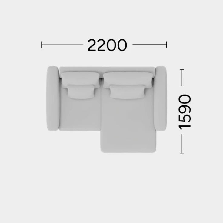 Right-facing modular corner sofa NOOR customizable