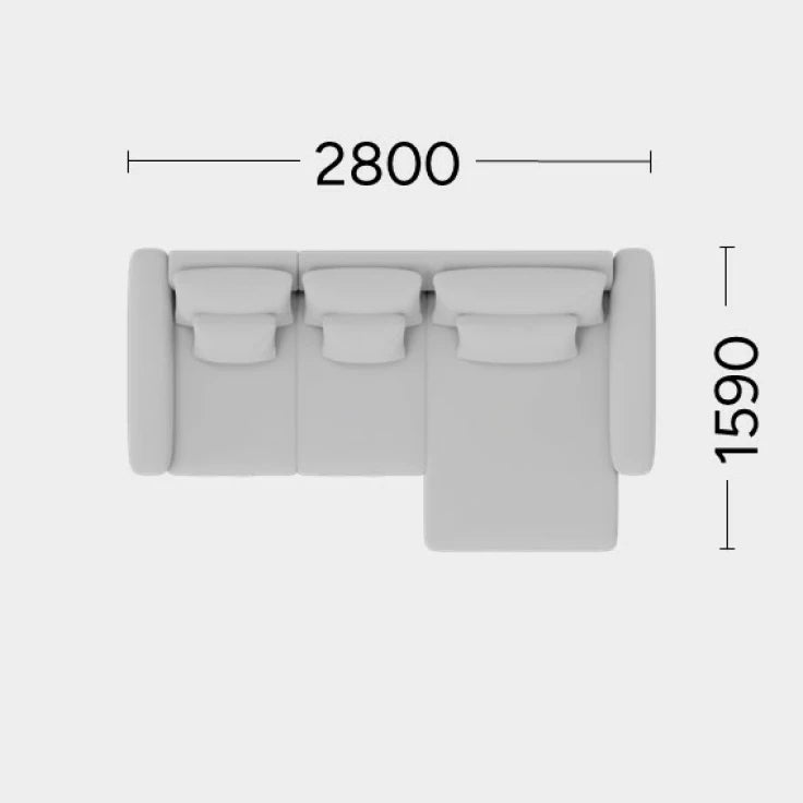 Right-facing modular corner sofa NOOR customizable