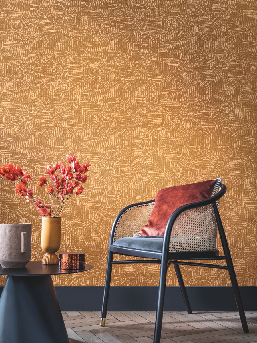 Tapete mit abstraktem Muster FRANZ - RIVIERE blau mit Weiß