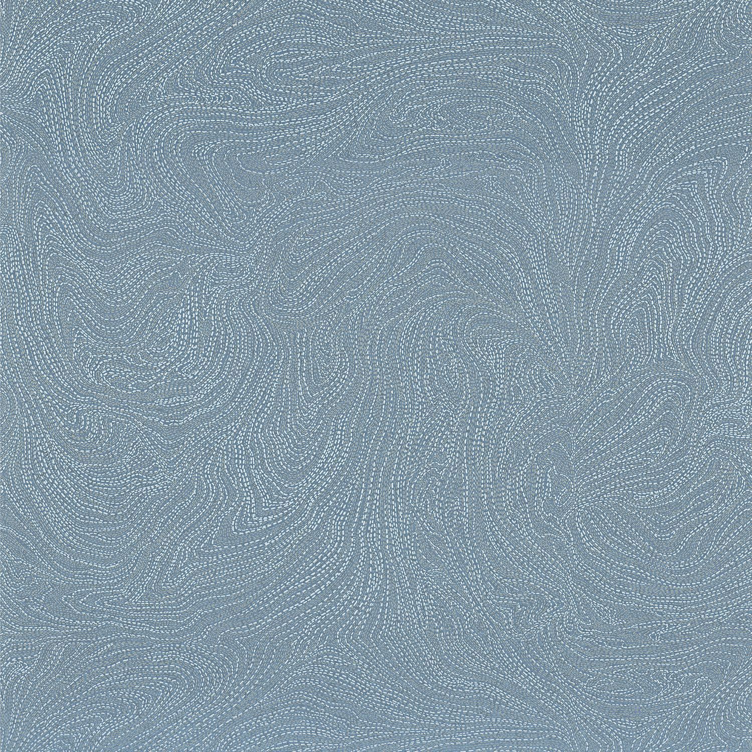 Tapete mit abstraktem Muster VOIE LACTEE - PIERRE BLEUE/DORE blau mit Gold