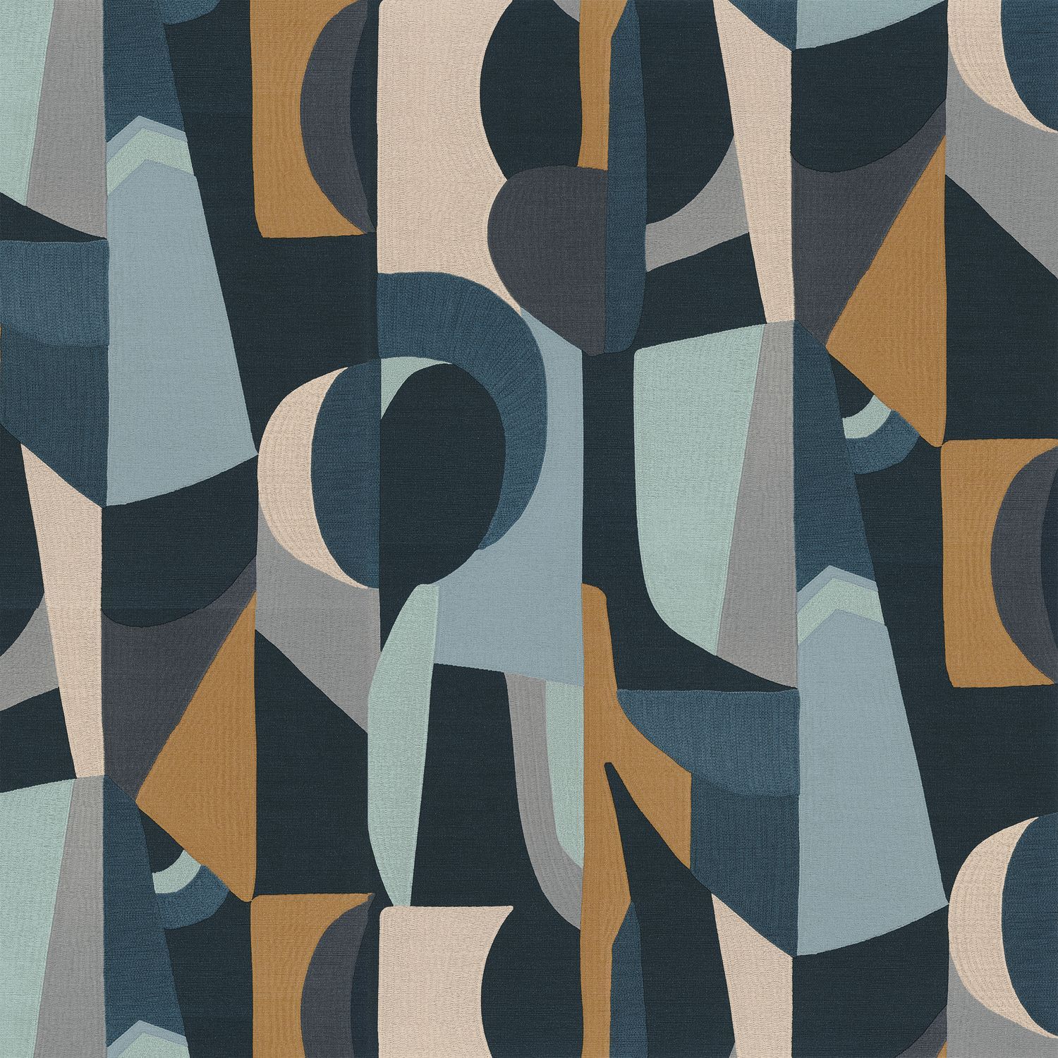 Strukturierte Tapete mit abstraktem Muster ASSEMBLAGE - MARINE dunkelblau