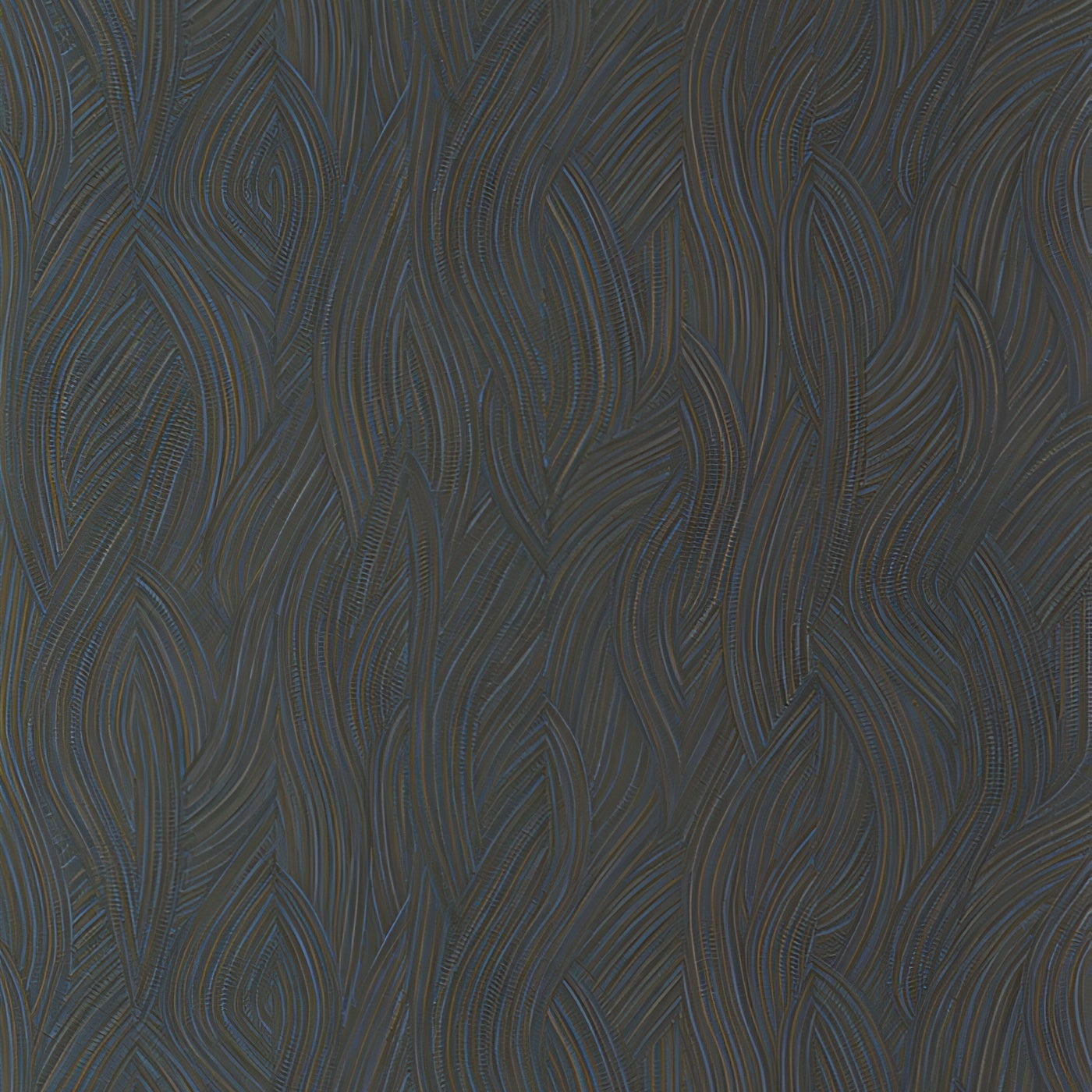 Structural wallpaper with an abstract wavy pattern JASSINE - ENCRE dark brown