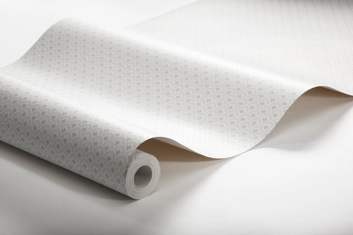 Geometrische Tapete mit Blumenmotiv DAISY weiß