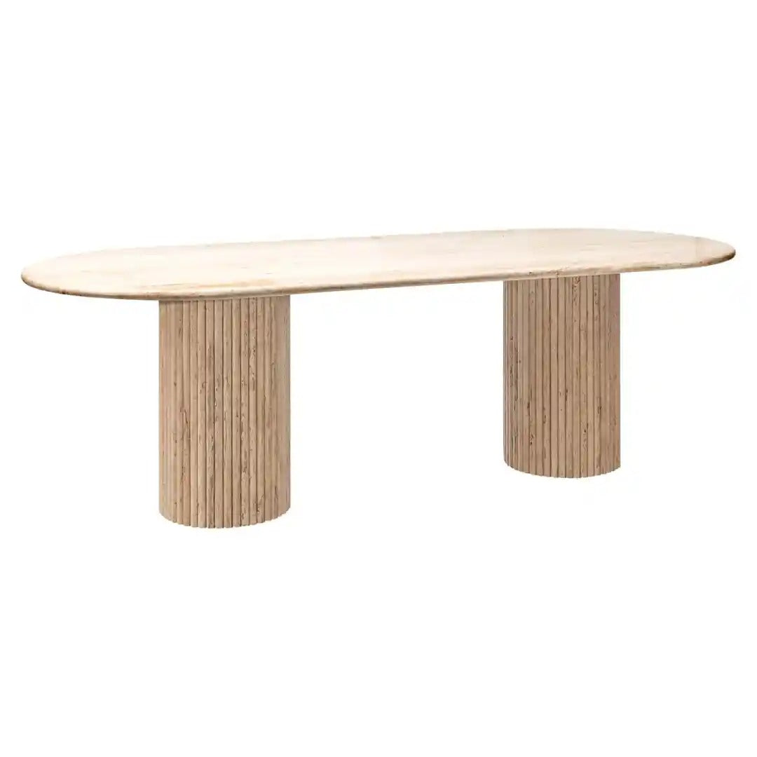Tisch LA CANTERA braun mit Travertin