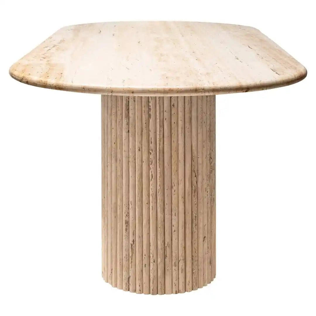 Tisch LA CANTERA braun mit Travertin