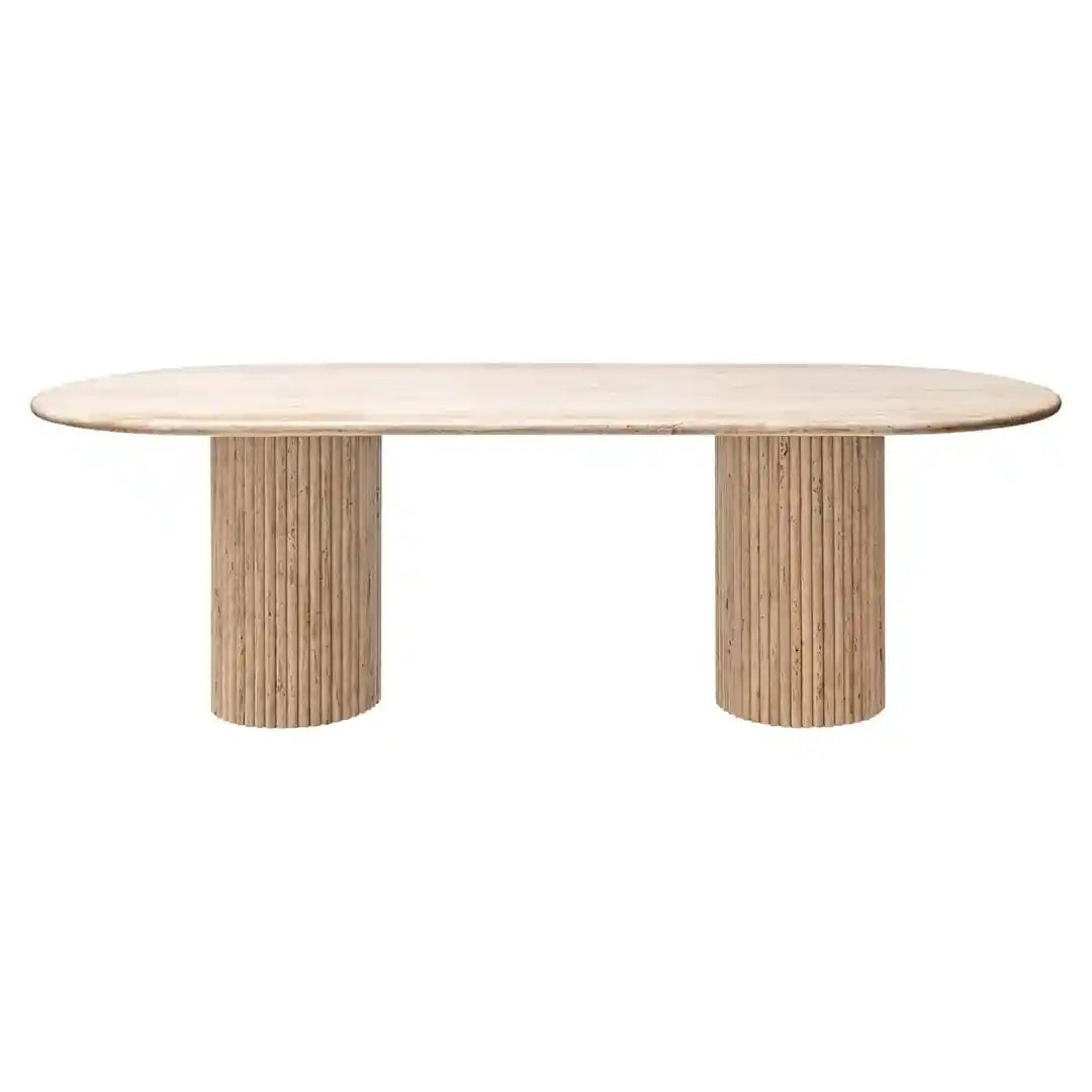 Tisch LA CANTERA braun mit Travertin