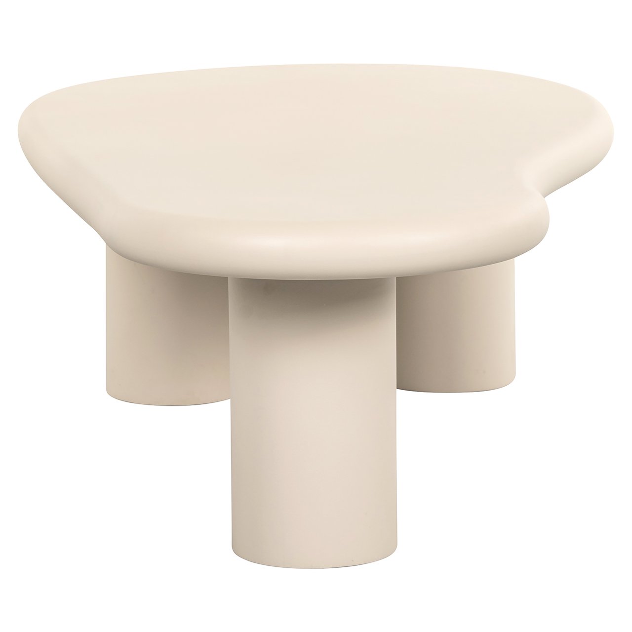 CLAYTON beige three-legged coffee table