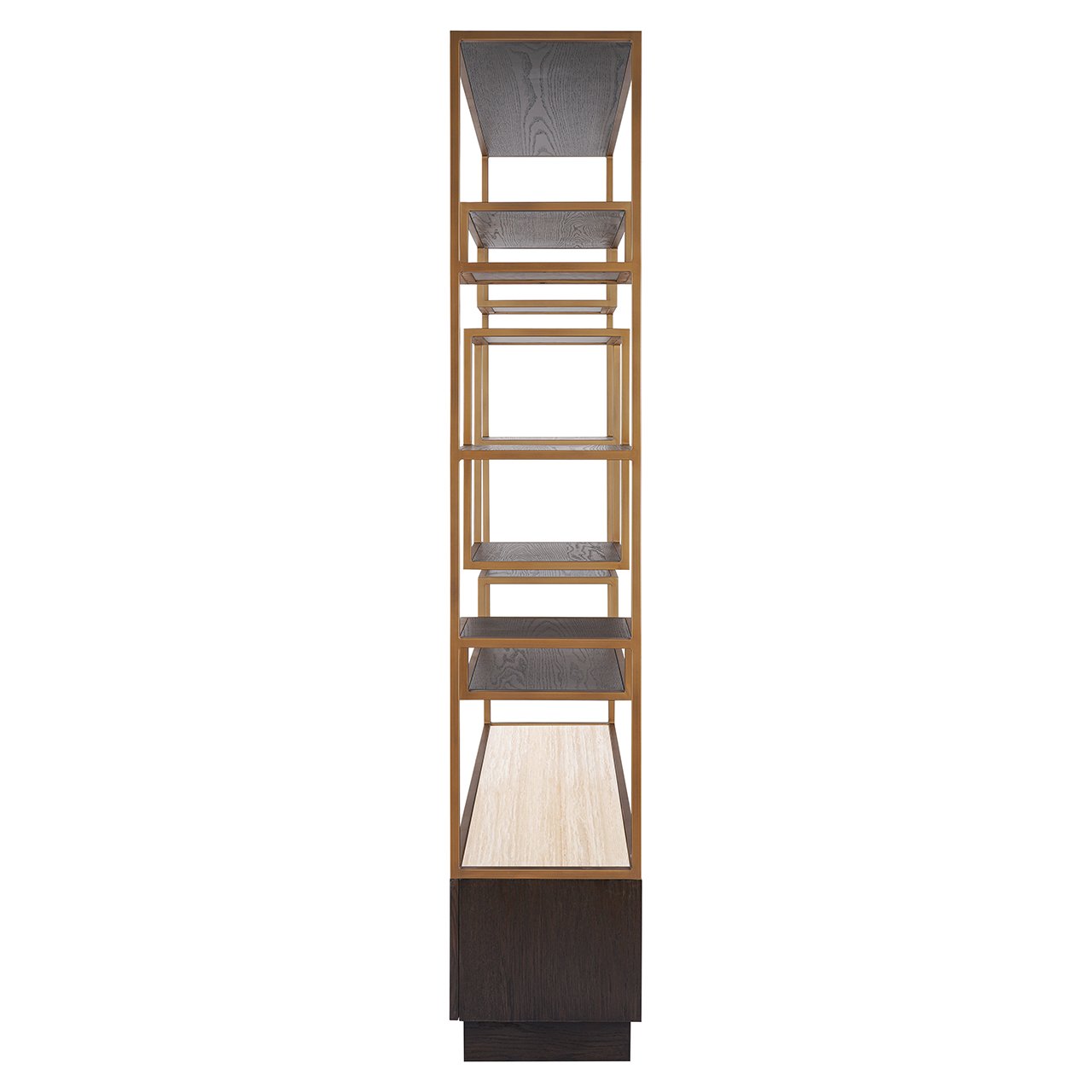 Vitrine CLAREMONT braun mit beigem Stein