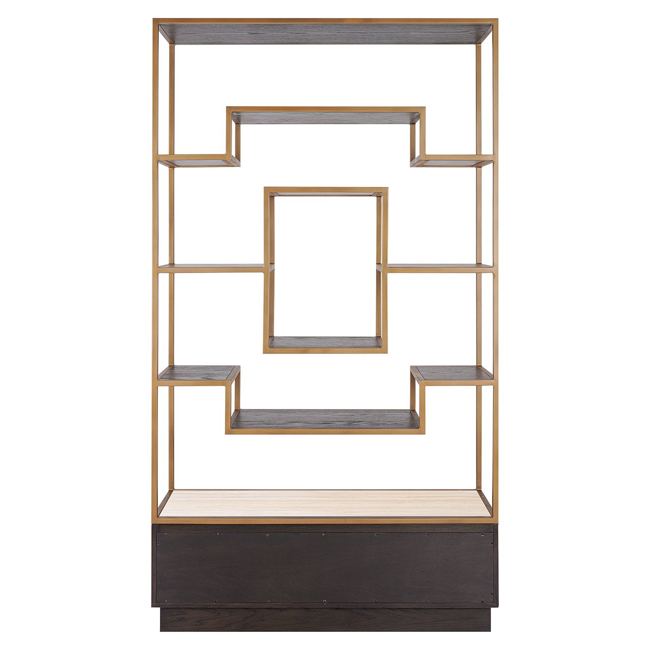 Vitrine CLAREMONT braun mit beigem Stein