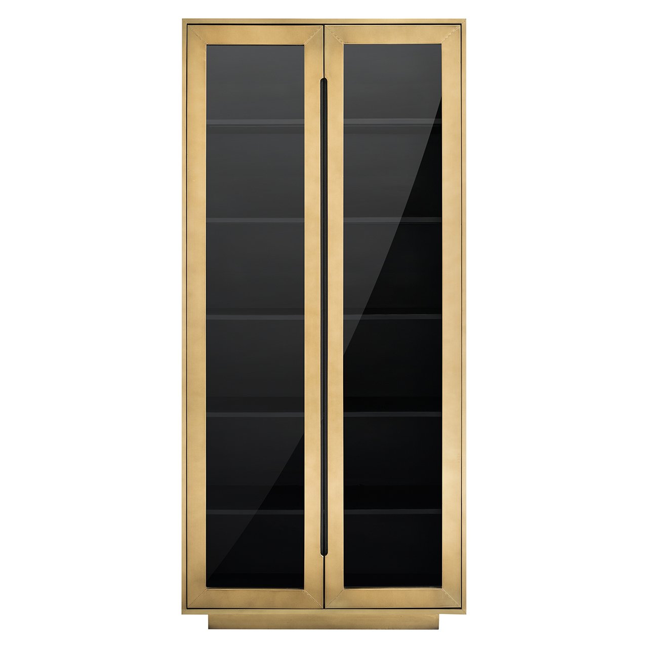 Antikgoldene FINSBURY Vitrine mit schwarzem Glas