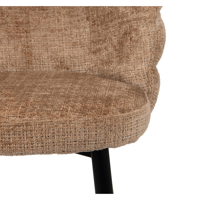 Hocker CLOUD karamellfarben mit schwarzem Gestell