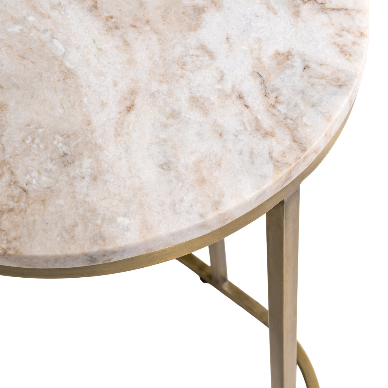 Bottega Gold Side Table with Marble Top