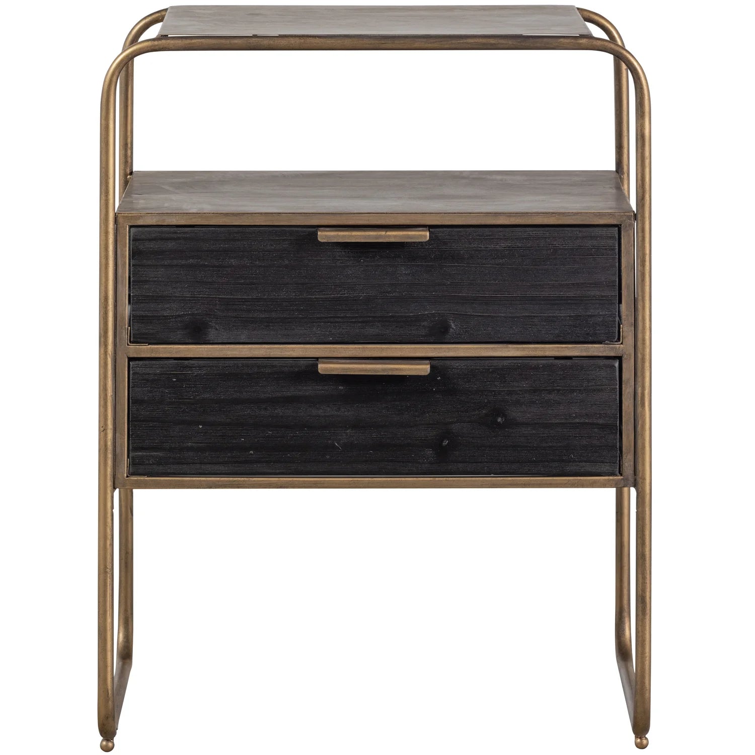 Höfliche Nachtschrank Altes Messing