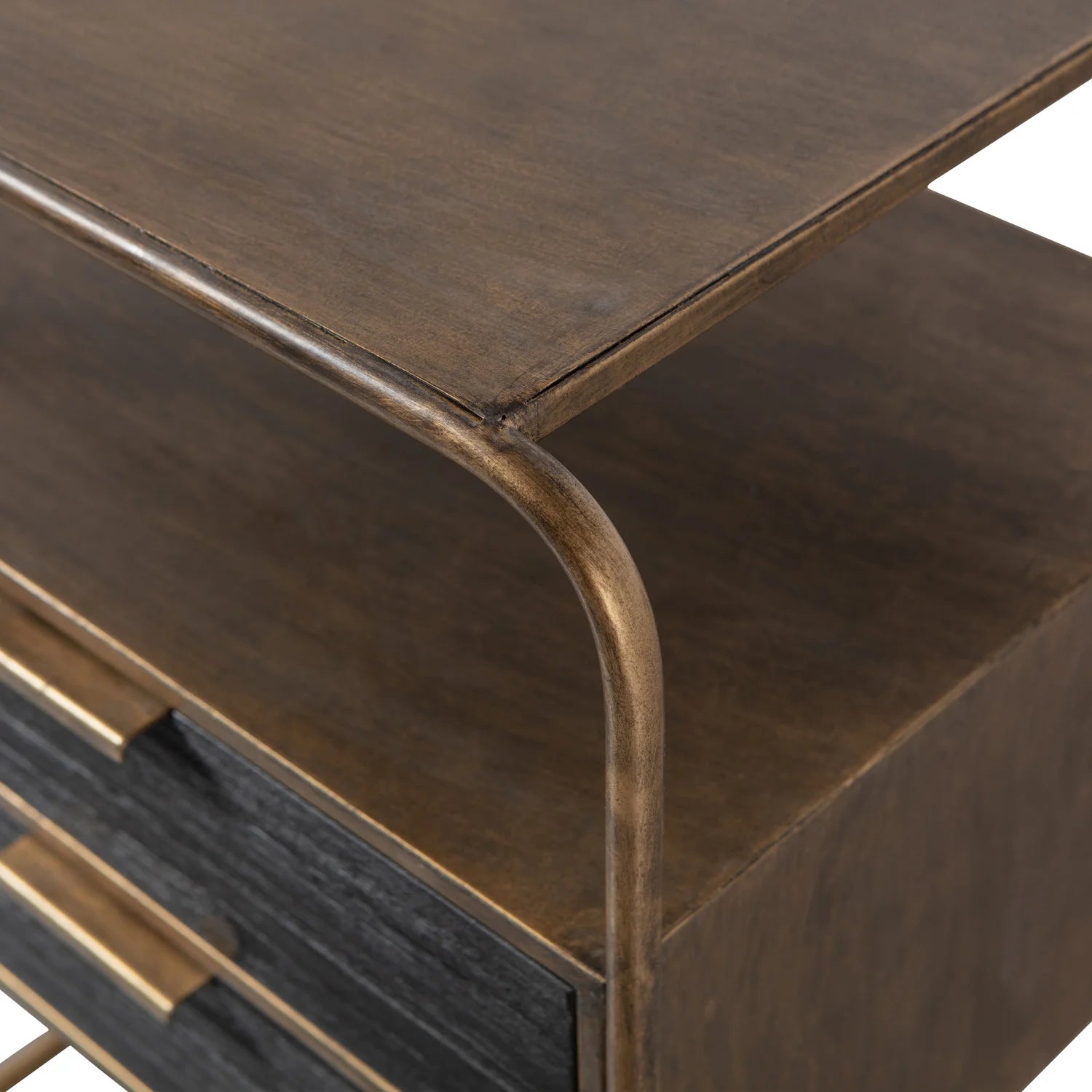 Höfliche Nachtschrank Altes Messing
