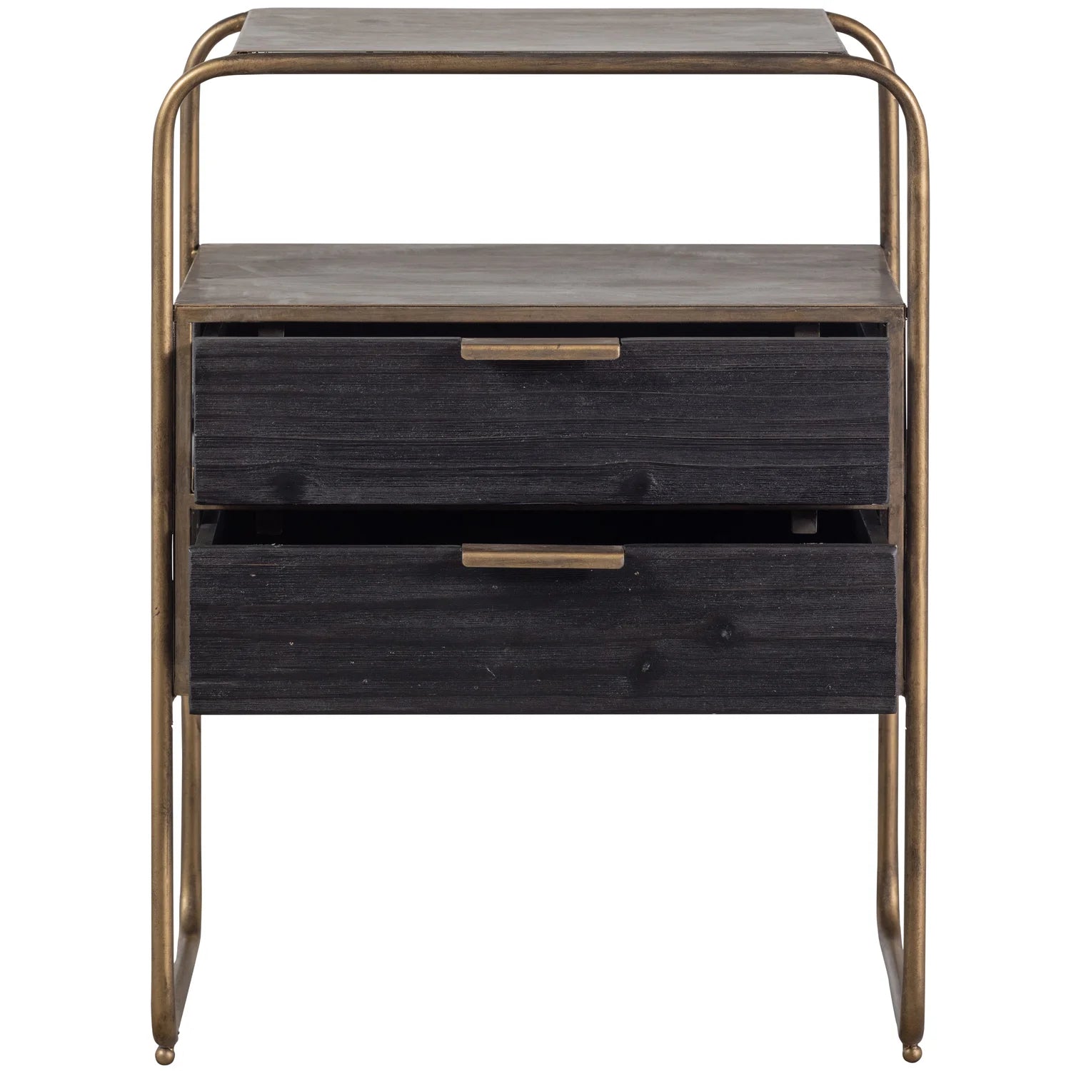 Höfliche Nachtschrank Altes Messing