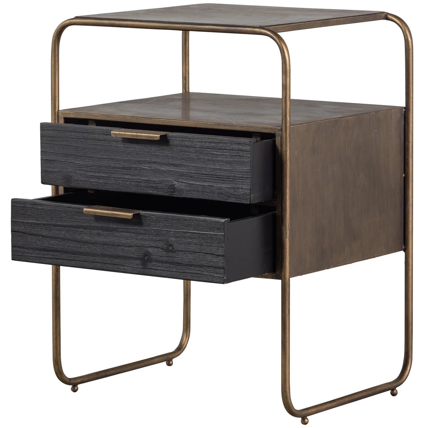 Höfliche Nachtschrank Altes Messing