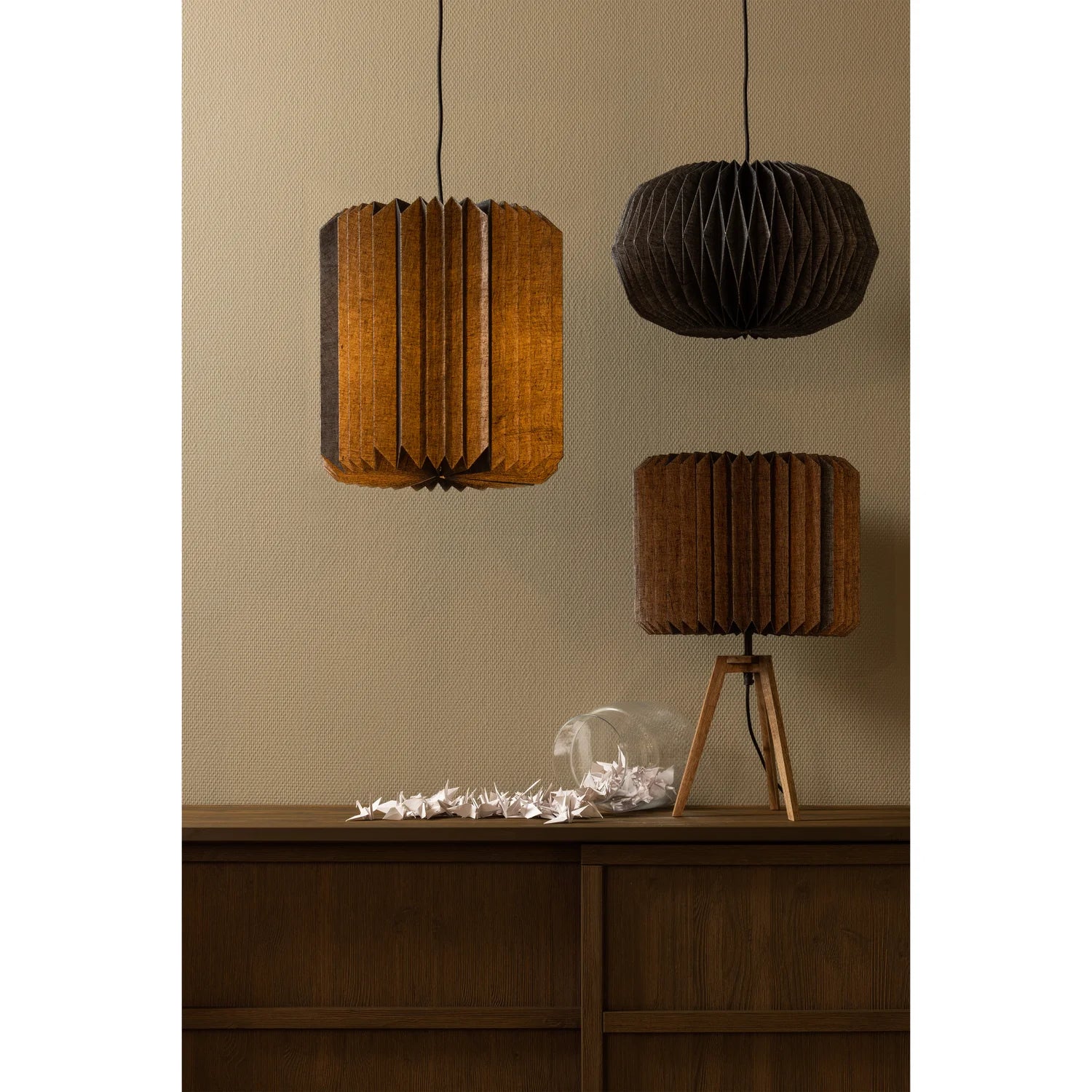 Globe Hanging Lamp Schwarzes Papier