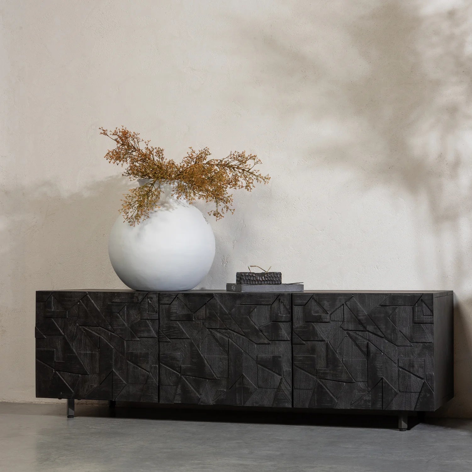RTV council cabinet black mango wood