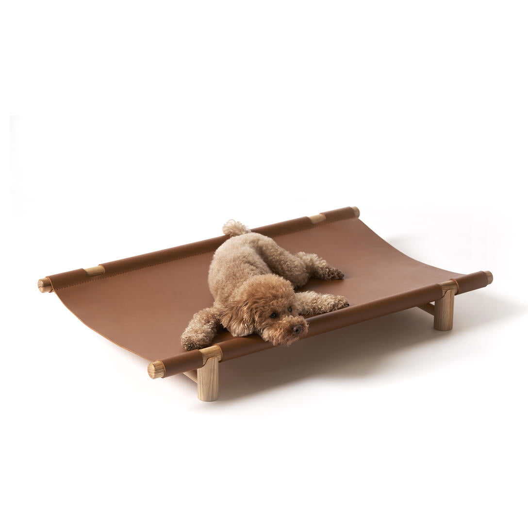 Hundebett BERBERÉ cognacfarbene Leder