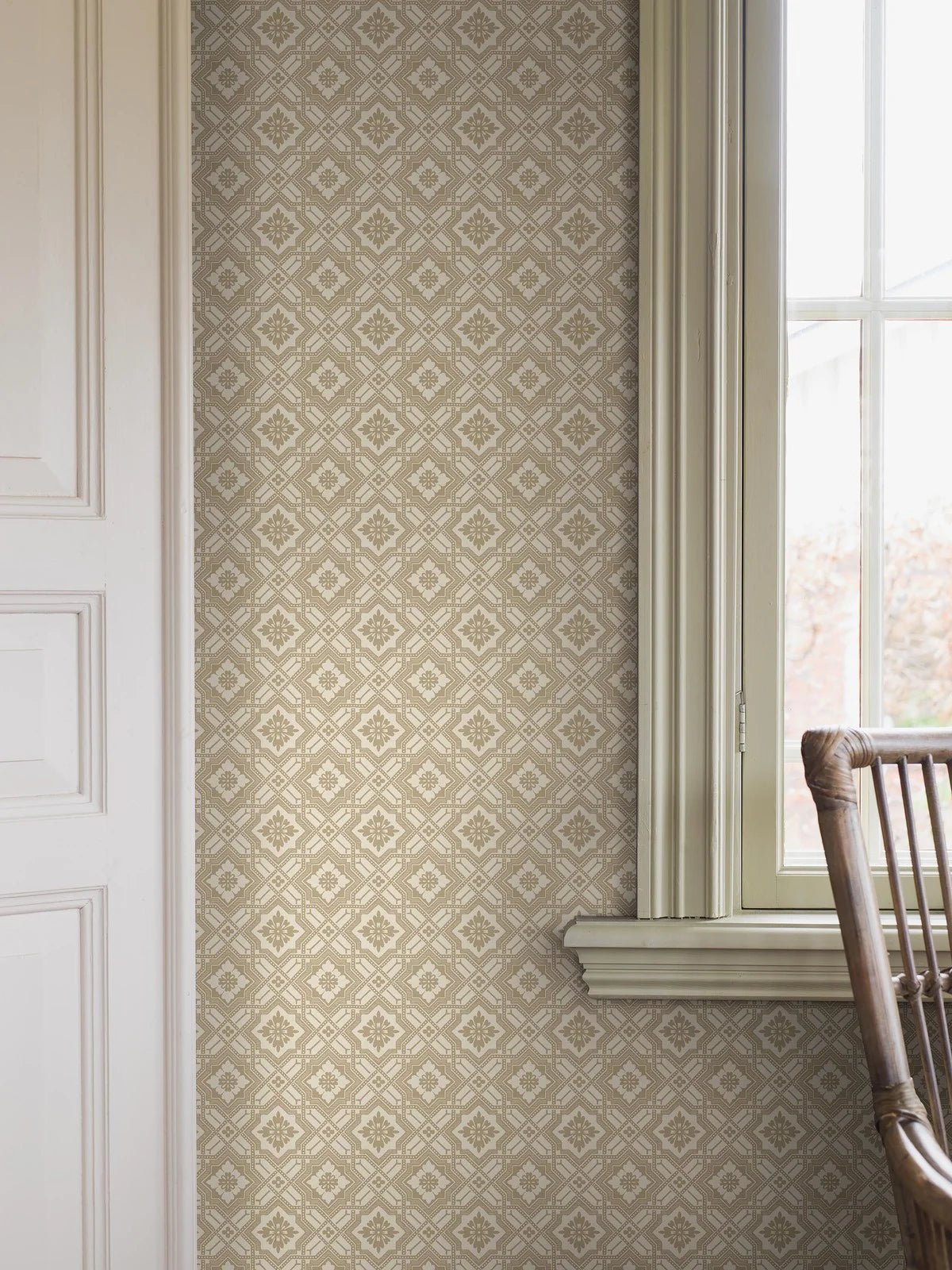 Vlies-Tapete mit geometrischem Muster FRIEDRICH gold-beige