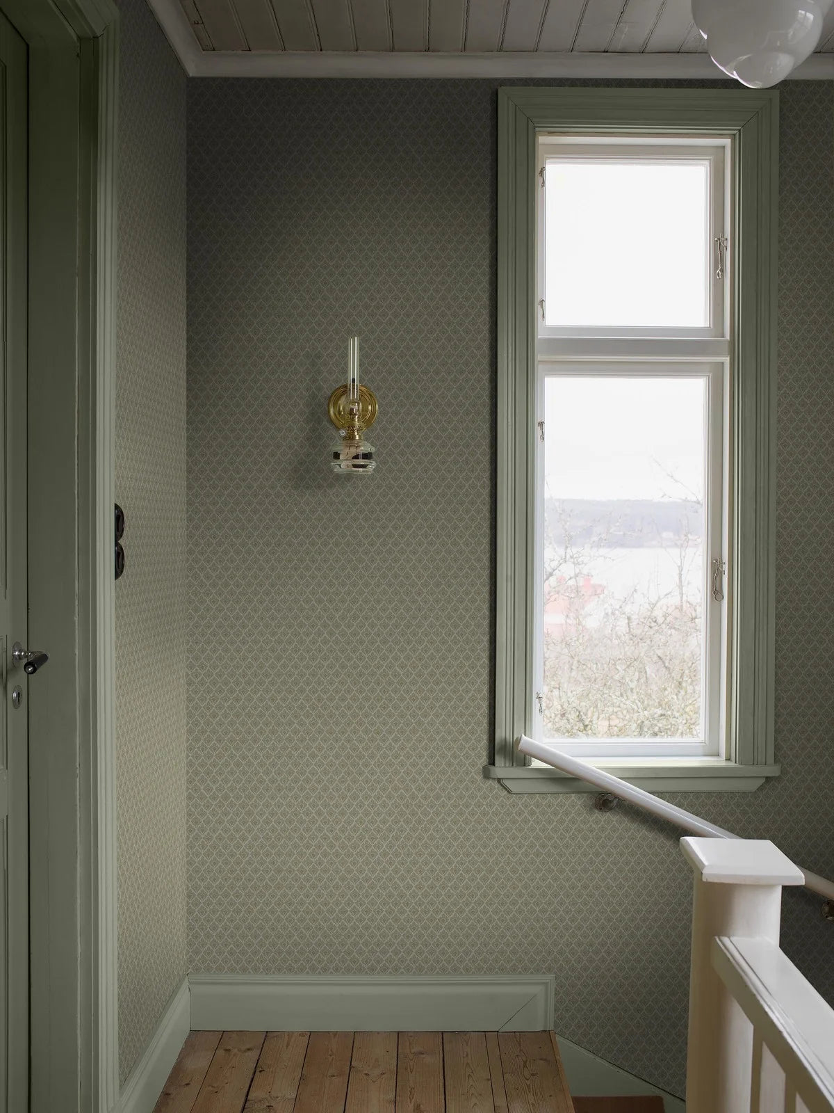 Vlies-Tapete mit geometrischem Muster SVEA grün