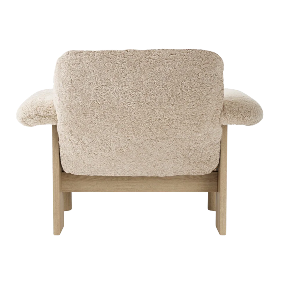 Sessel BRASILIA mit Schafsleder und Eichenbasis