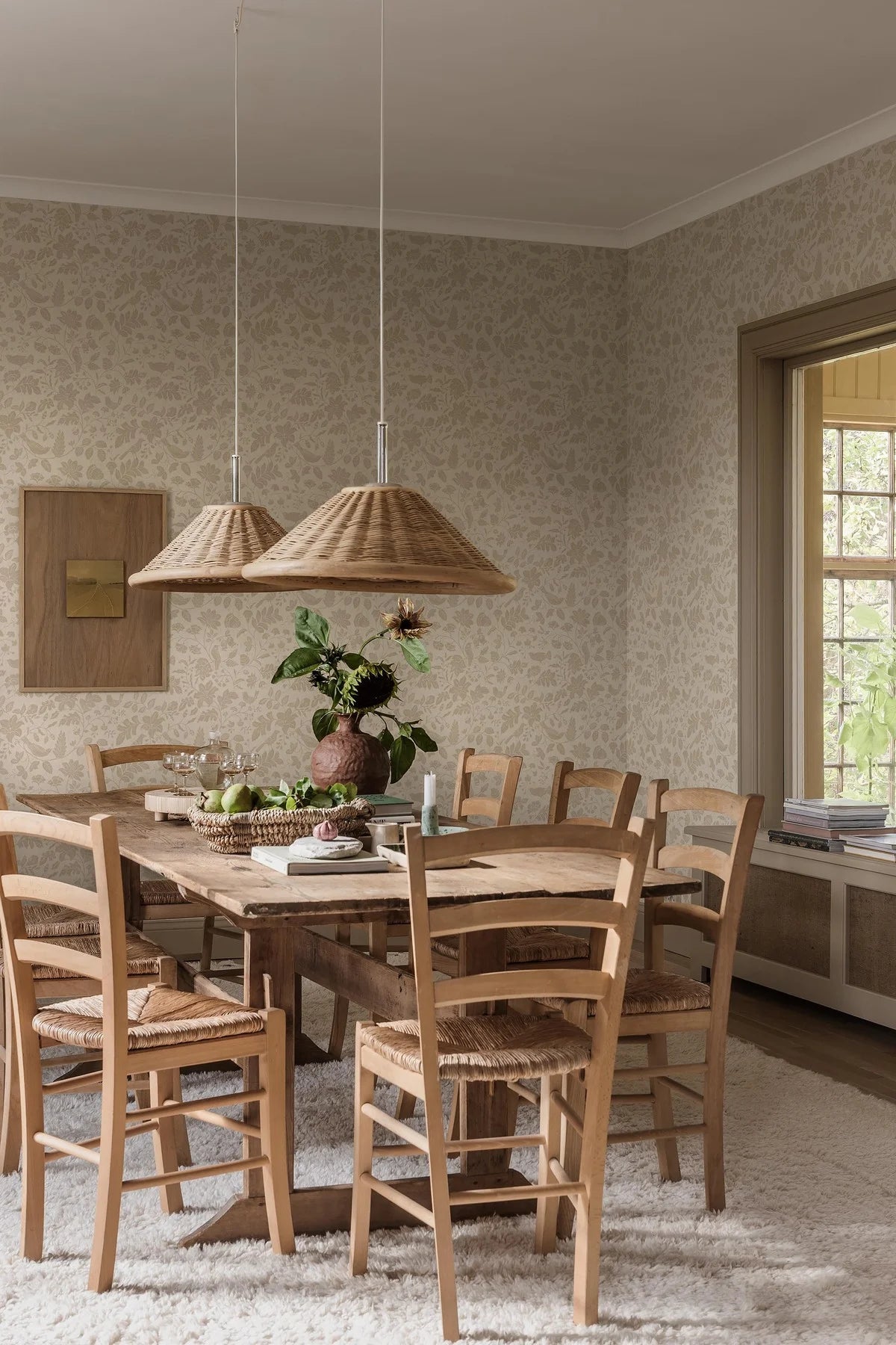 Tapete mit Pflanzen- und Tiermotiv ISIDOR beige